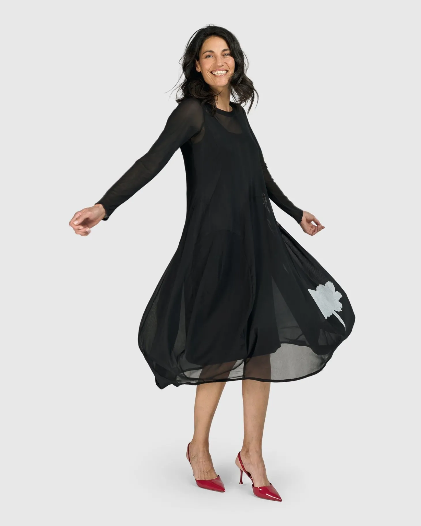 Women Alembika Tekbika Charlotte Crew Cocoon Dress, Tulle