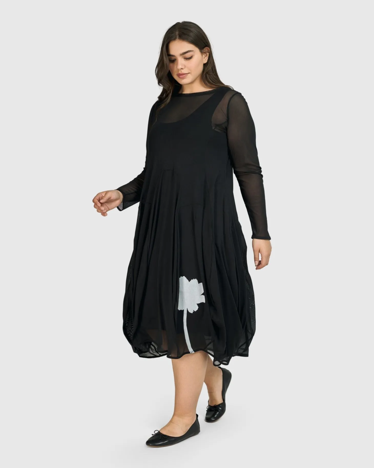 Women Alembika Tekbika Charlotte Crew Cocoon Dress, Tulle