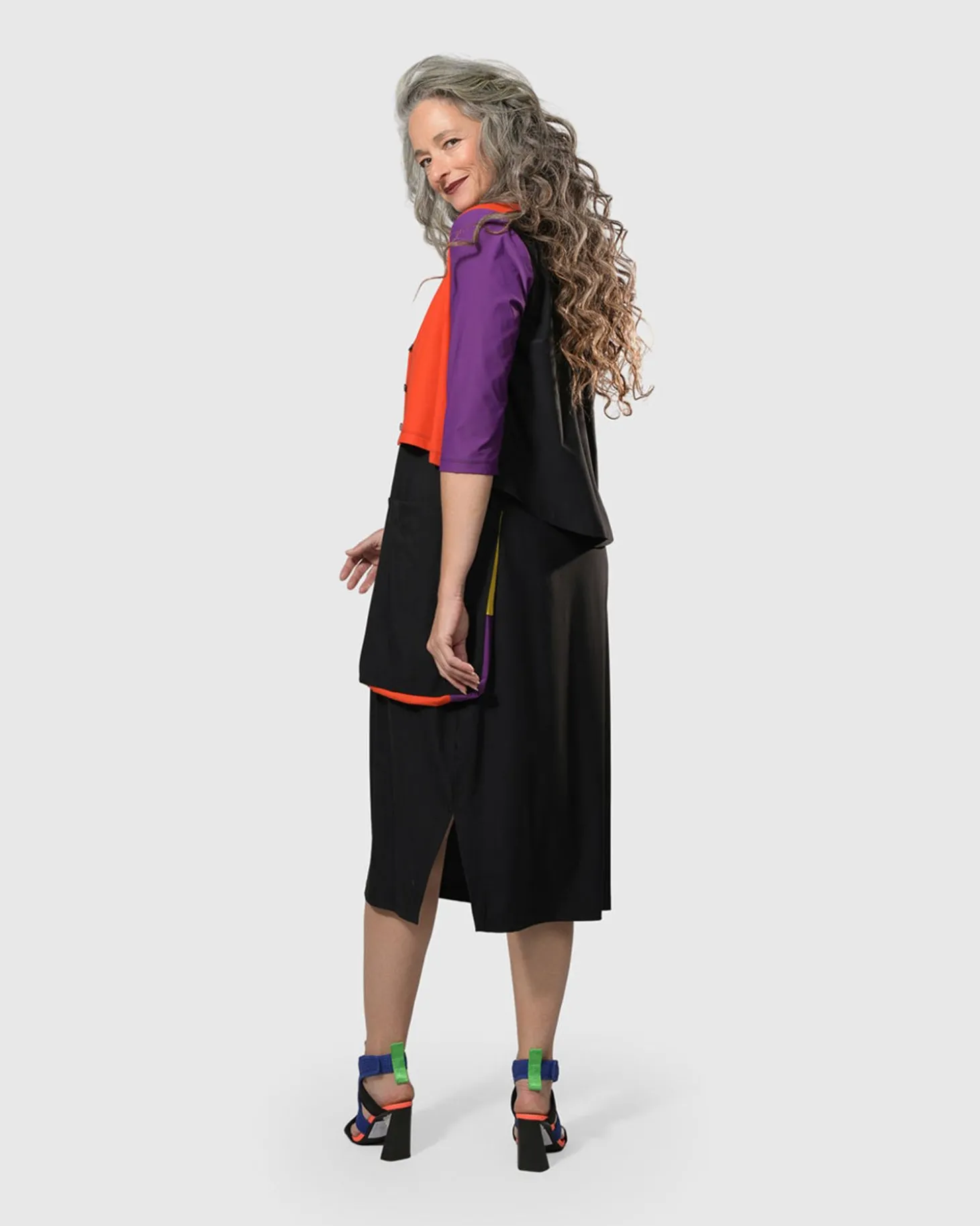 Women Alembika Tekbika Colorblock Crop Cardigan Jacket, Multi