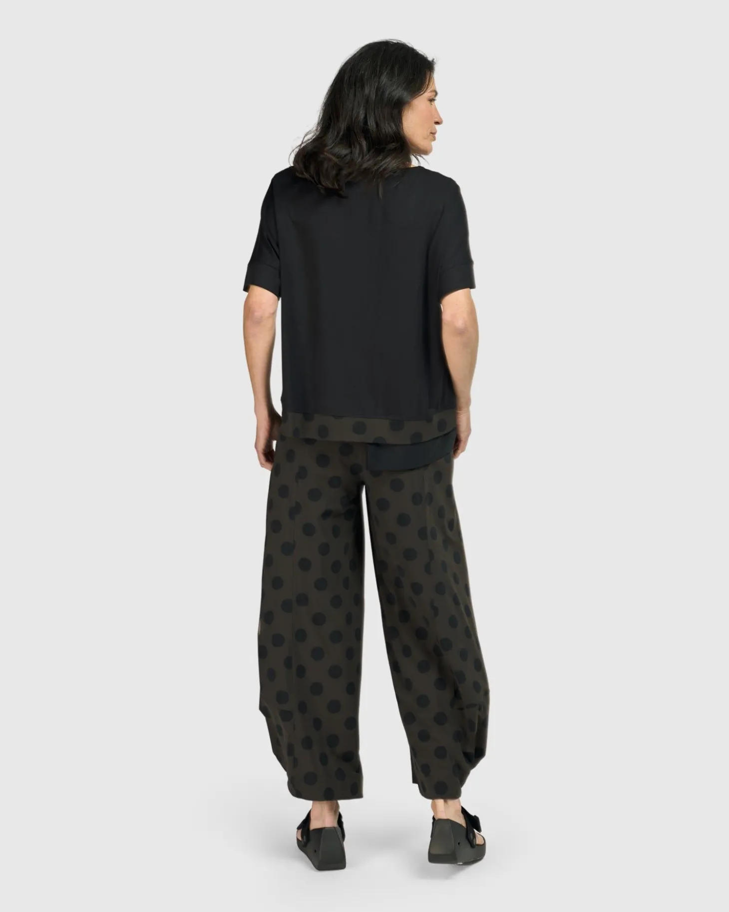 Women Alembika Tekbika Dots Boxy Top, Khaki
