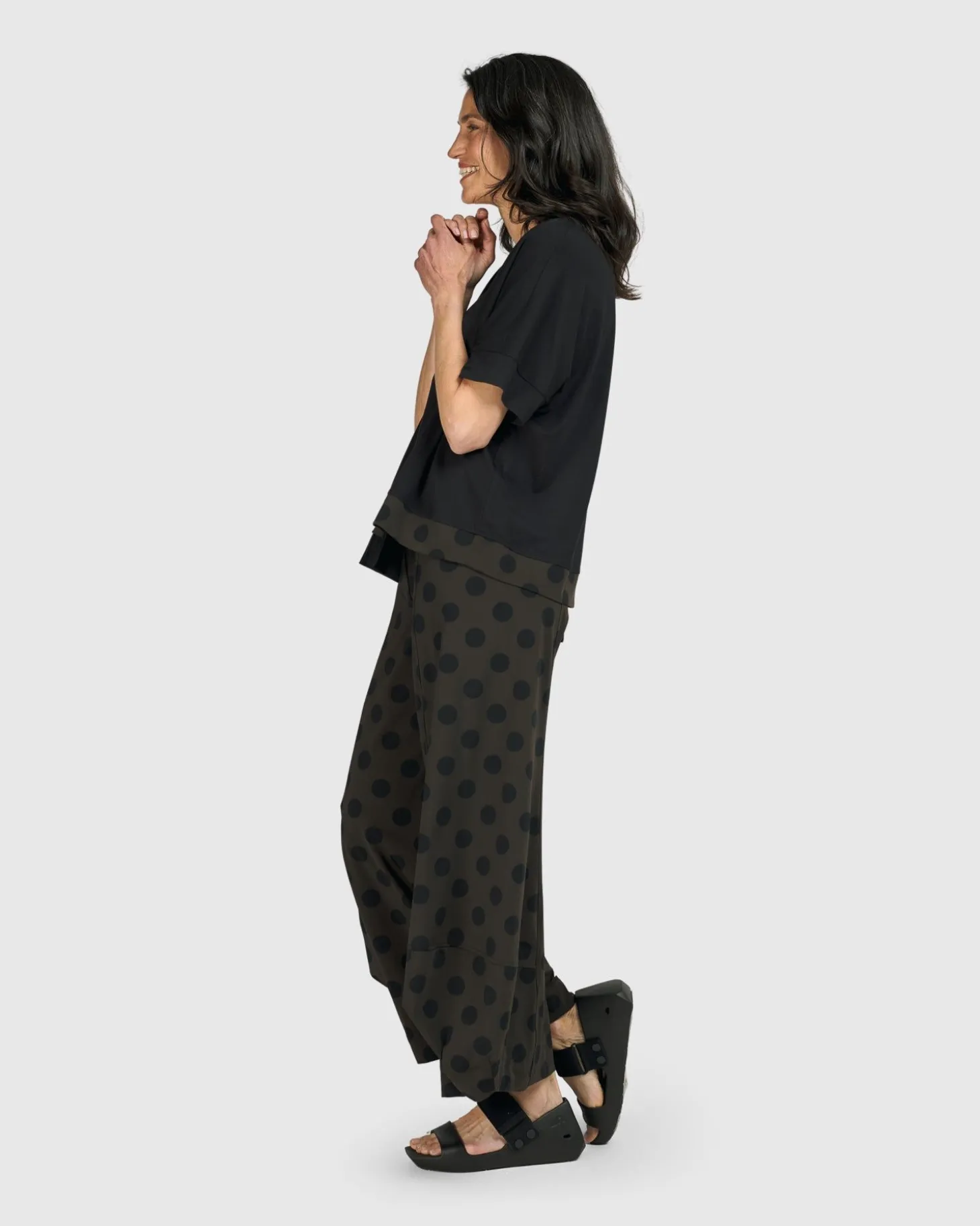 Women Alembika Tekbika Dots Punto Pants, Khaki