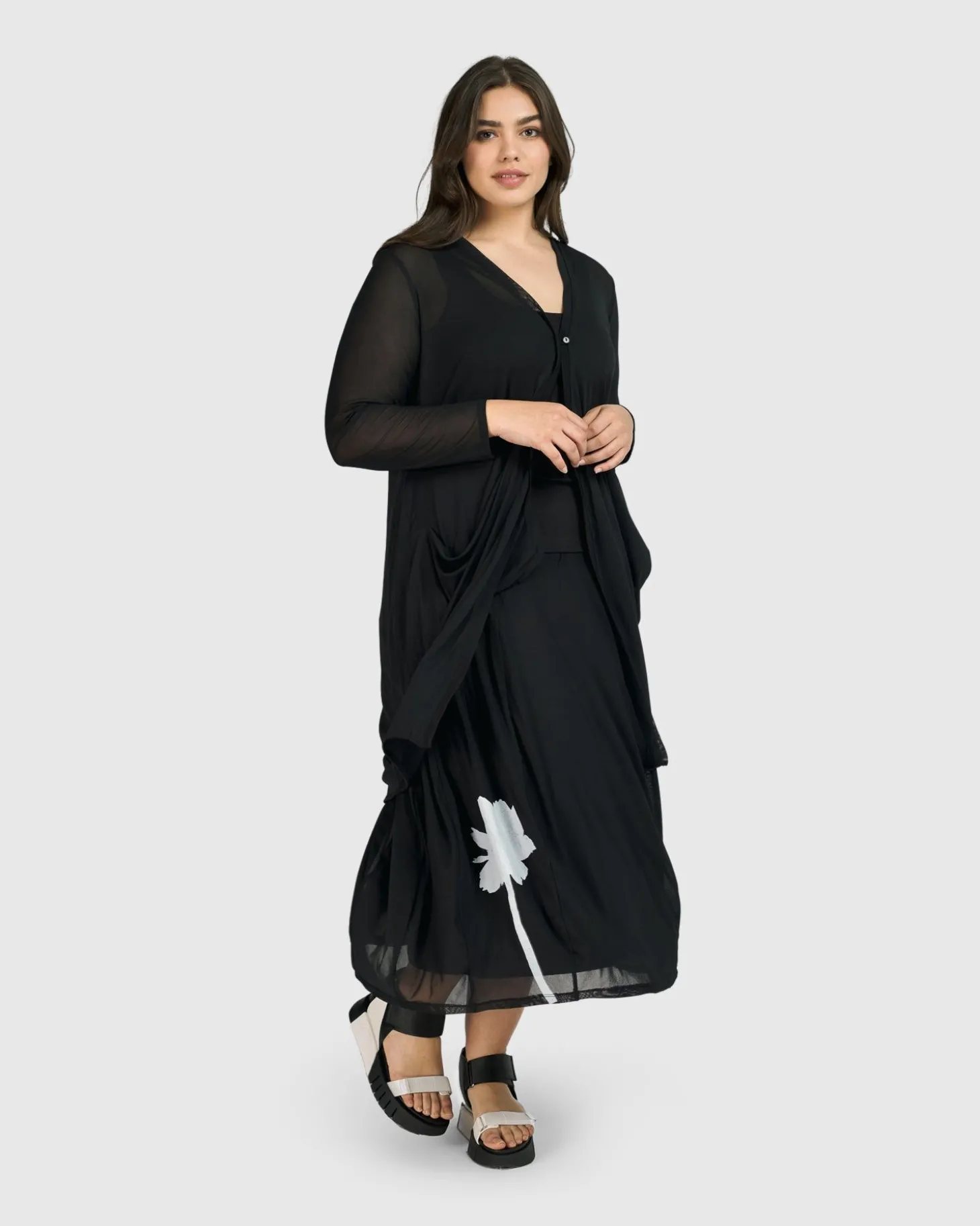 Women Alembika Tekbika Essential Draped Cocoon Jacket, Mesh