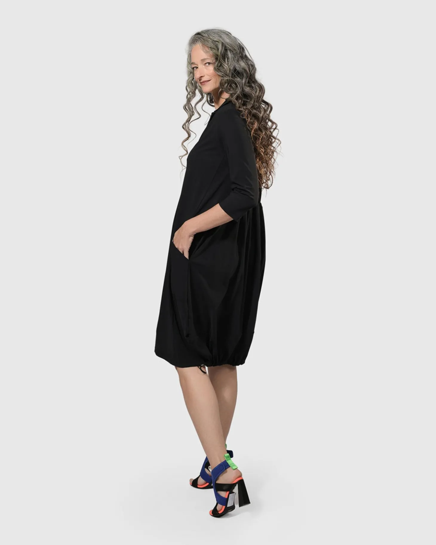 Women Alembika Tekbika Popover Dress, Black