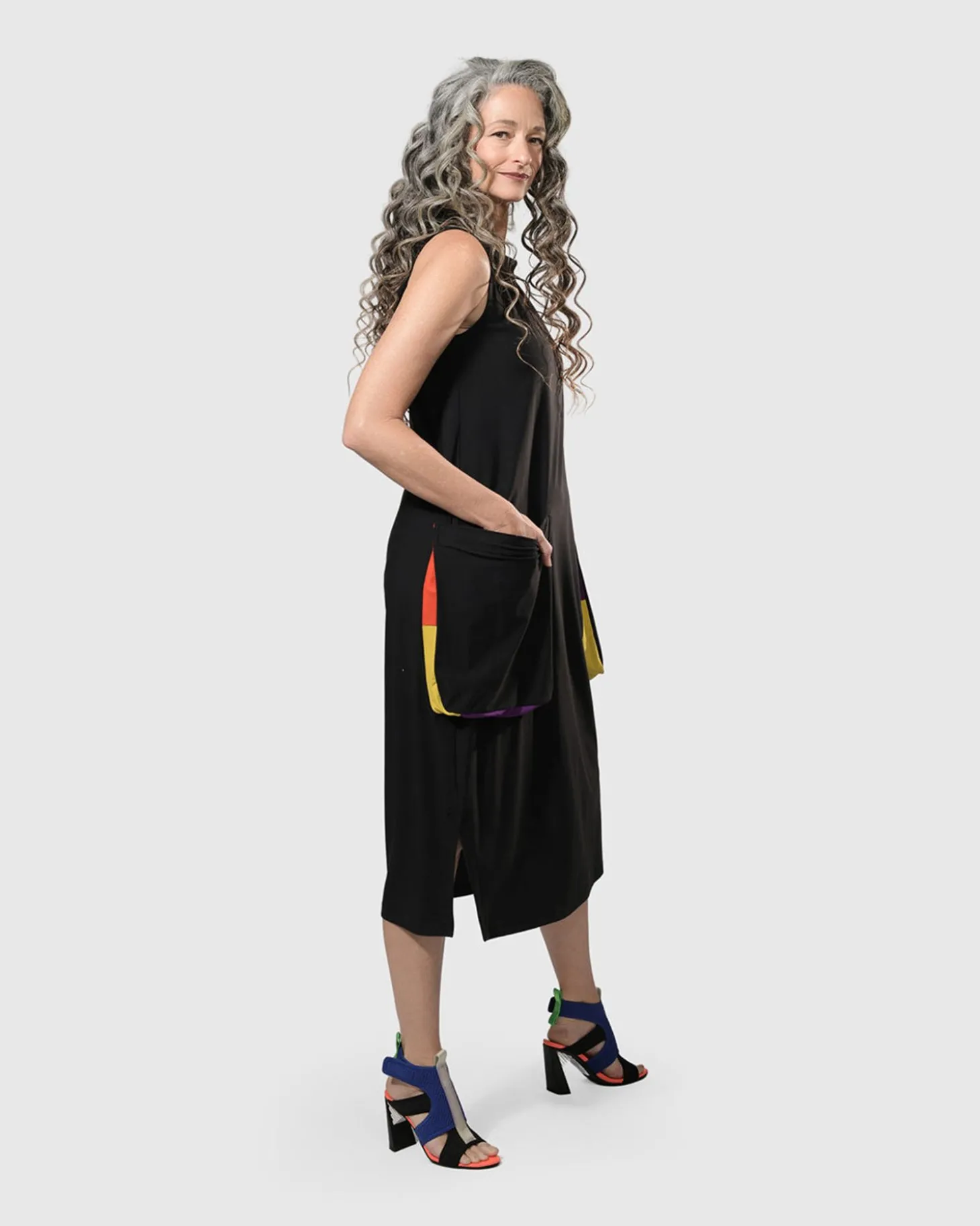 Women Alembika Tekbika Poppy Sleeveless Pocket Dress, Multi