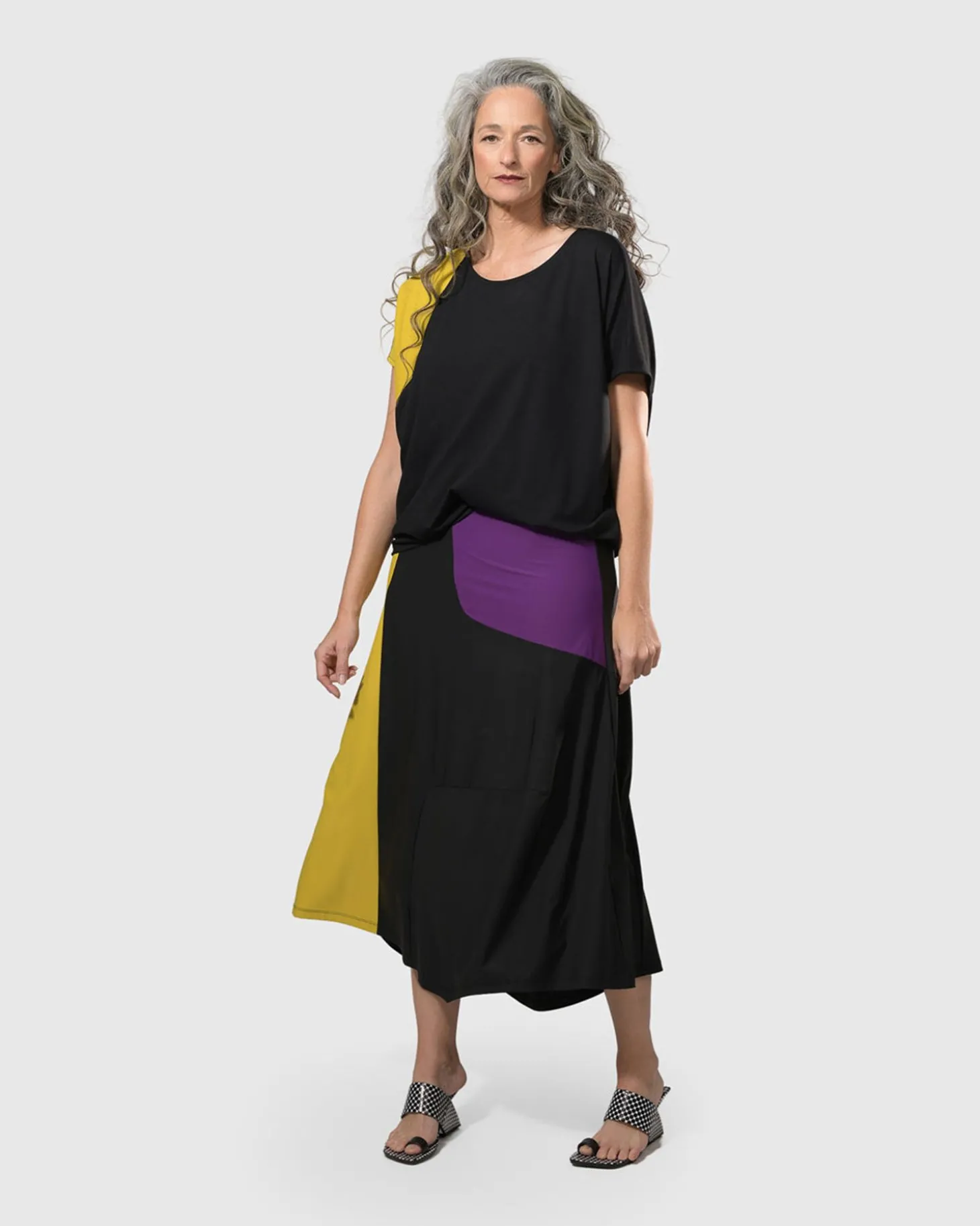 Women Alembika Tekbika Swing Maxi Skirt, Multi/Yellow