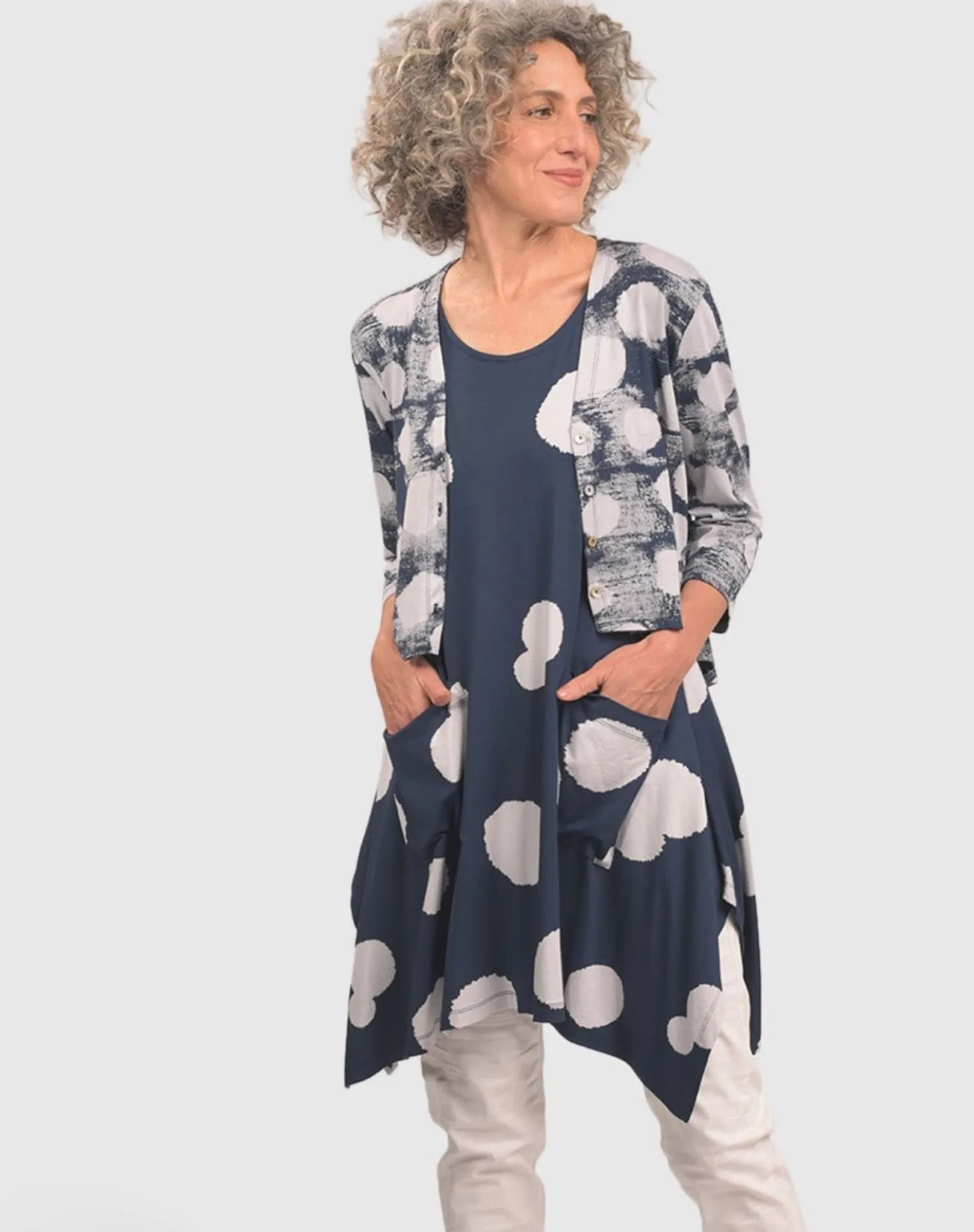 Women Alembika Trapeze Tank Tunic, Navy