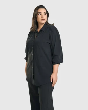 Women Alembika Trinity Button Down Shirt, Black