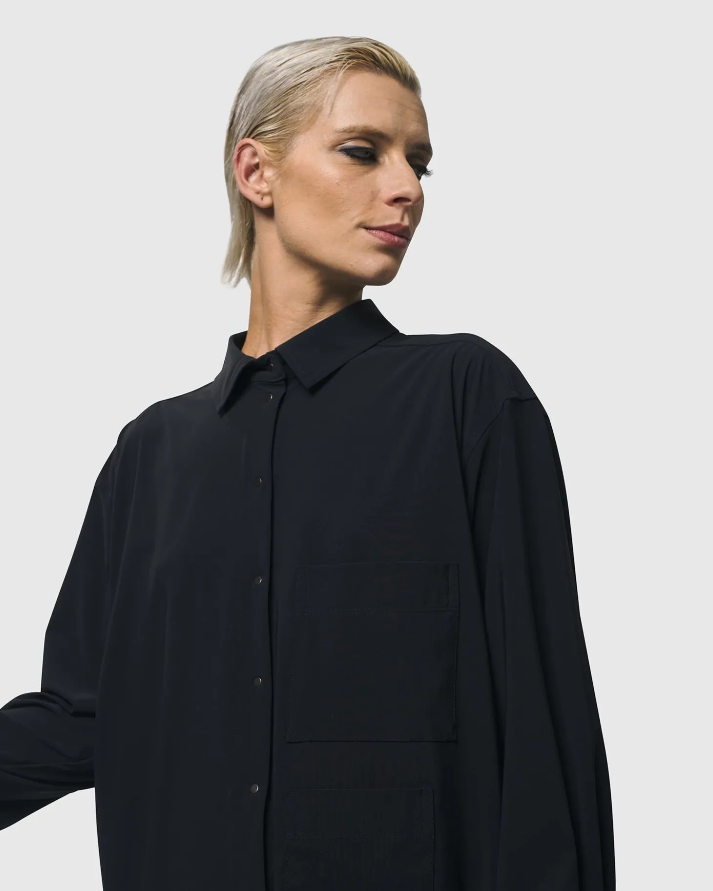 Women Alembika Trinity Button Down Shirt, Black
