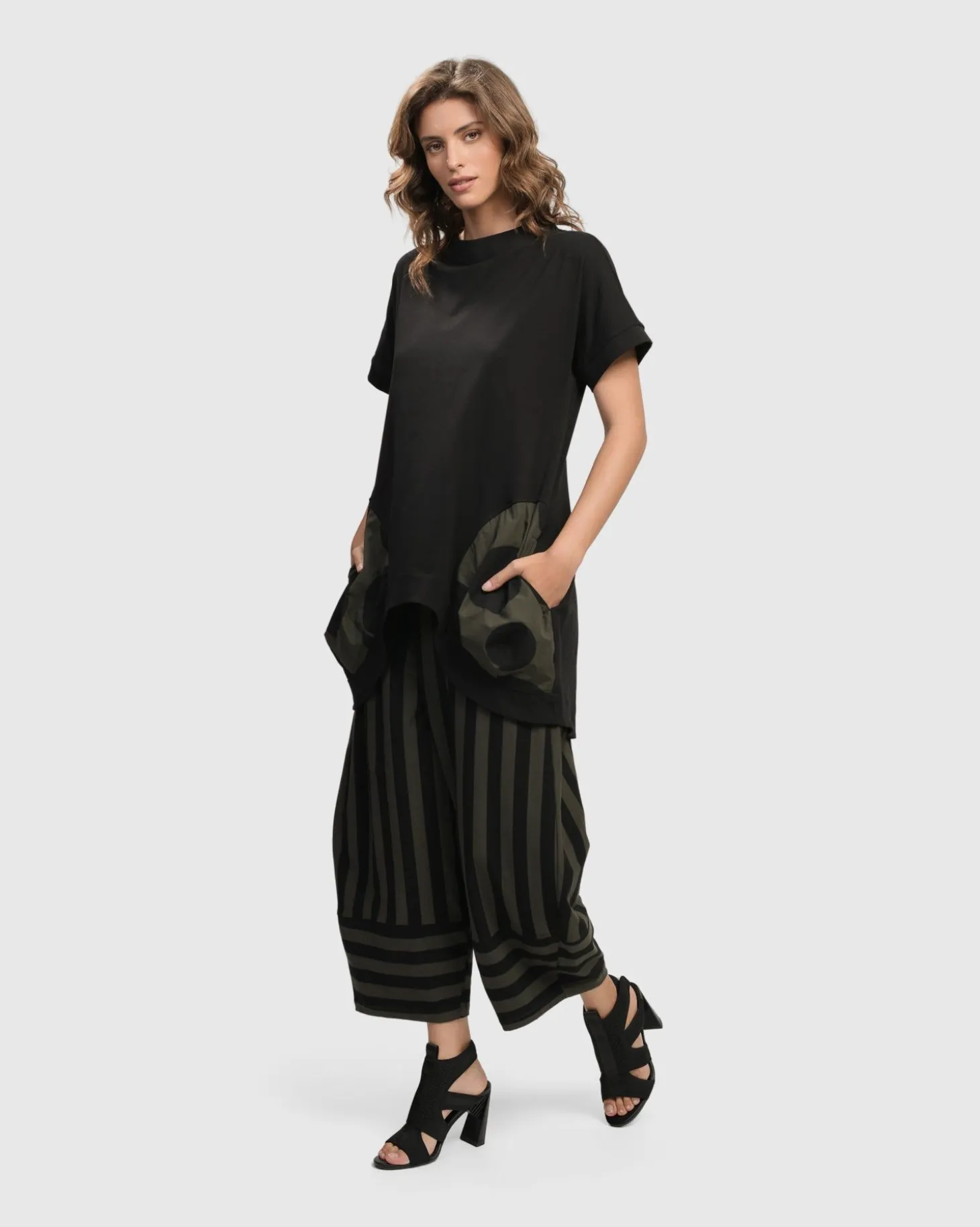 Women Alembika Urban Bells Tunic Top, Khaki