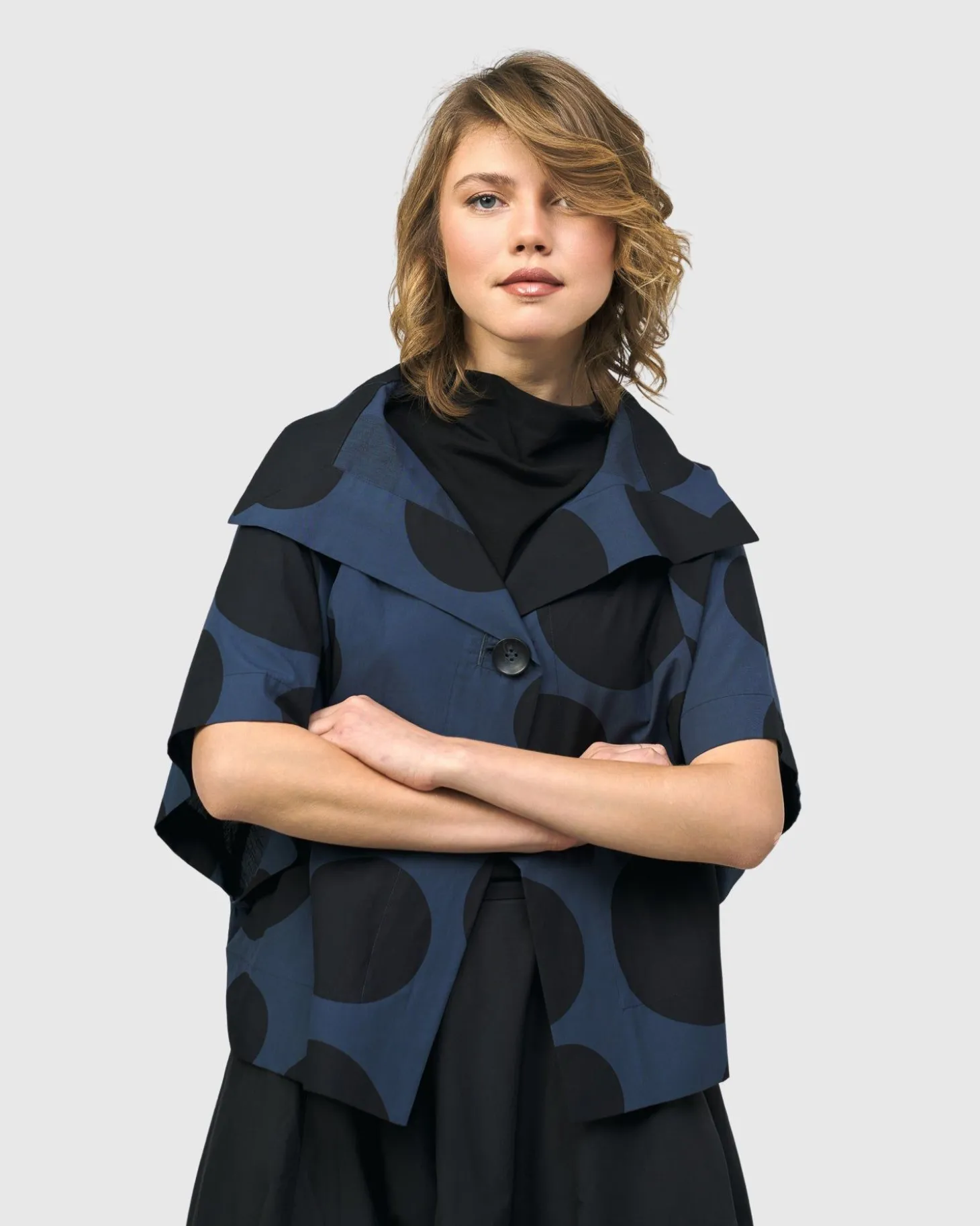 Women Alembika Urban Bossa Cape Jacket, Navy