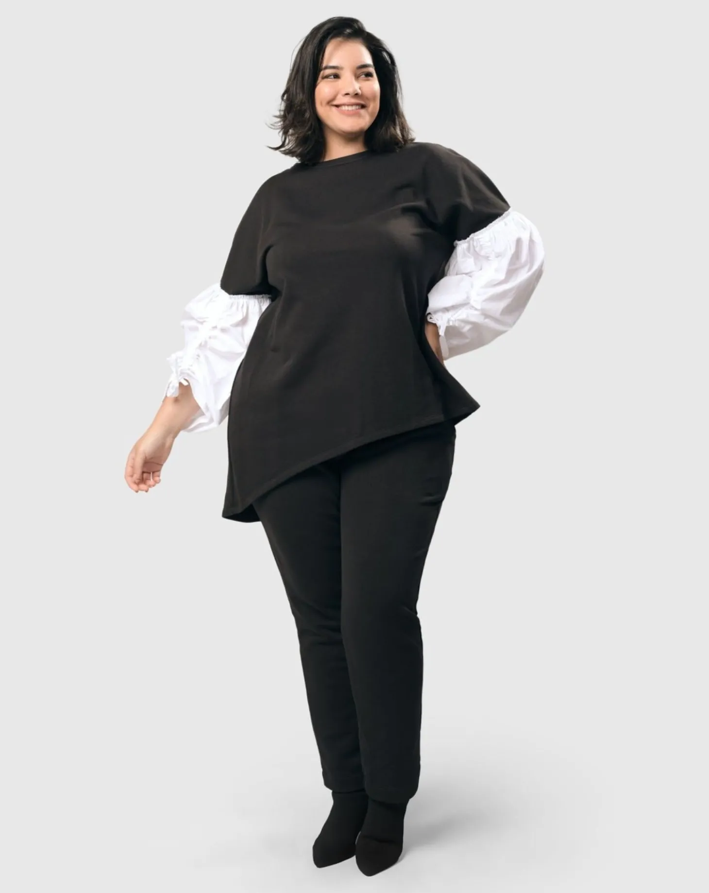 Women Alembika Urban Cinch Tunic Top, White/Black
