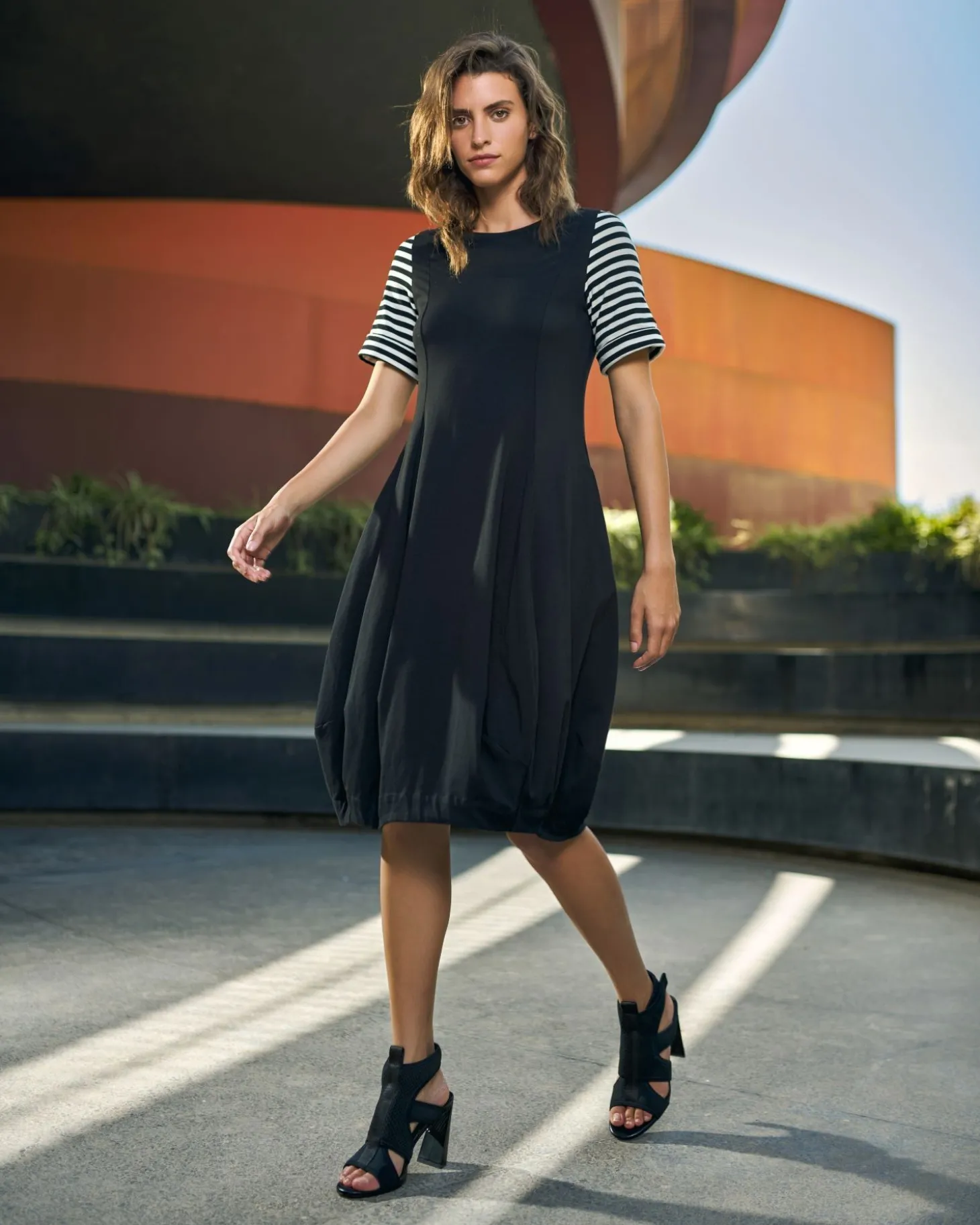 Women Alembika Urban Daytime Cocoon Dress, Stripes