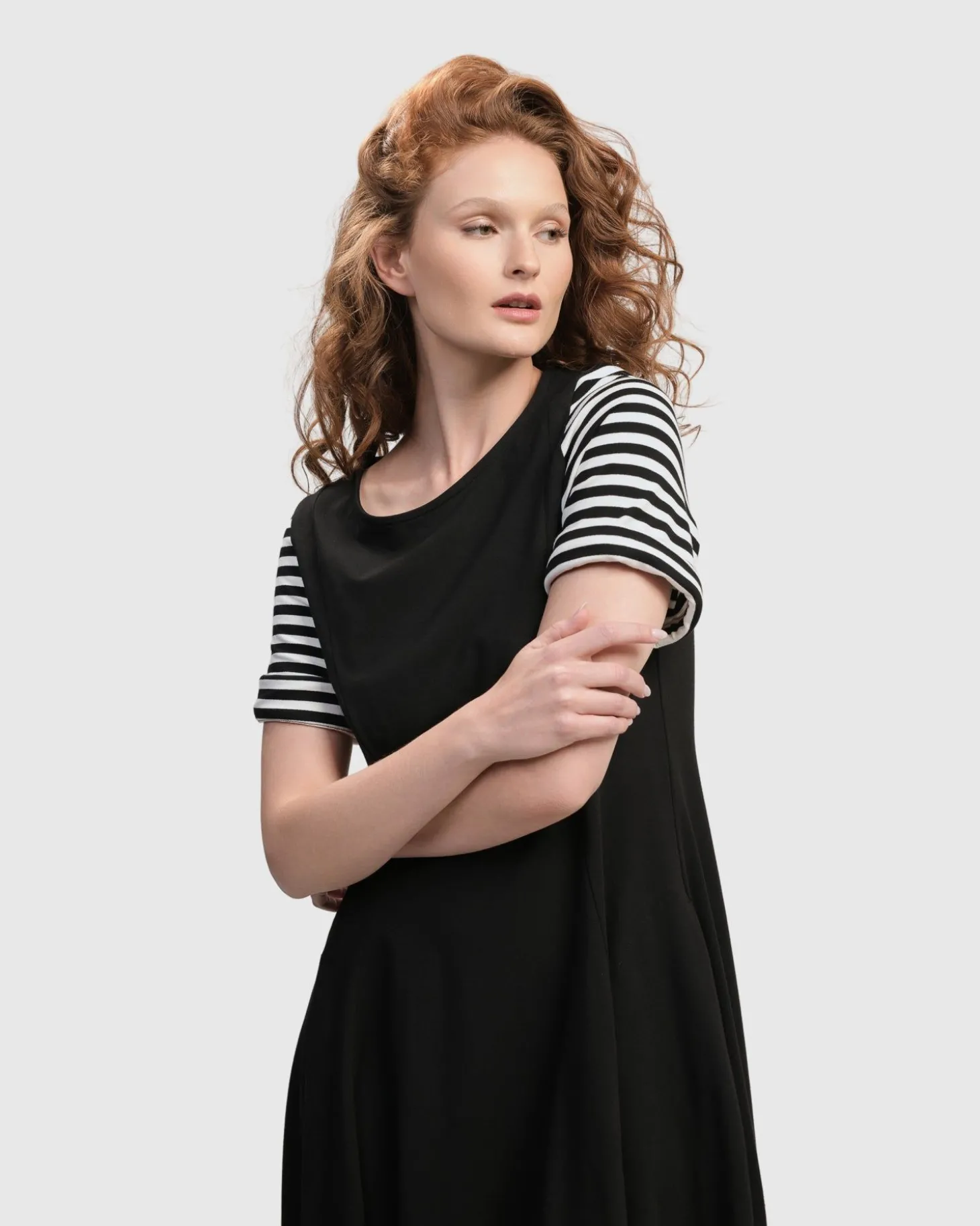 Women Alembika Urban Daytime Cocoon Dress, Stripes