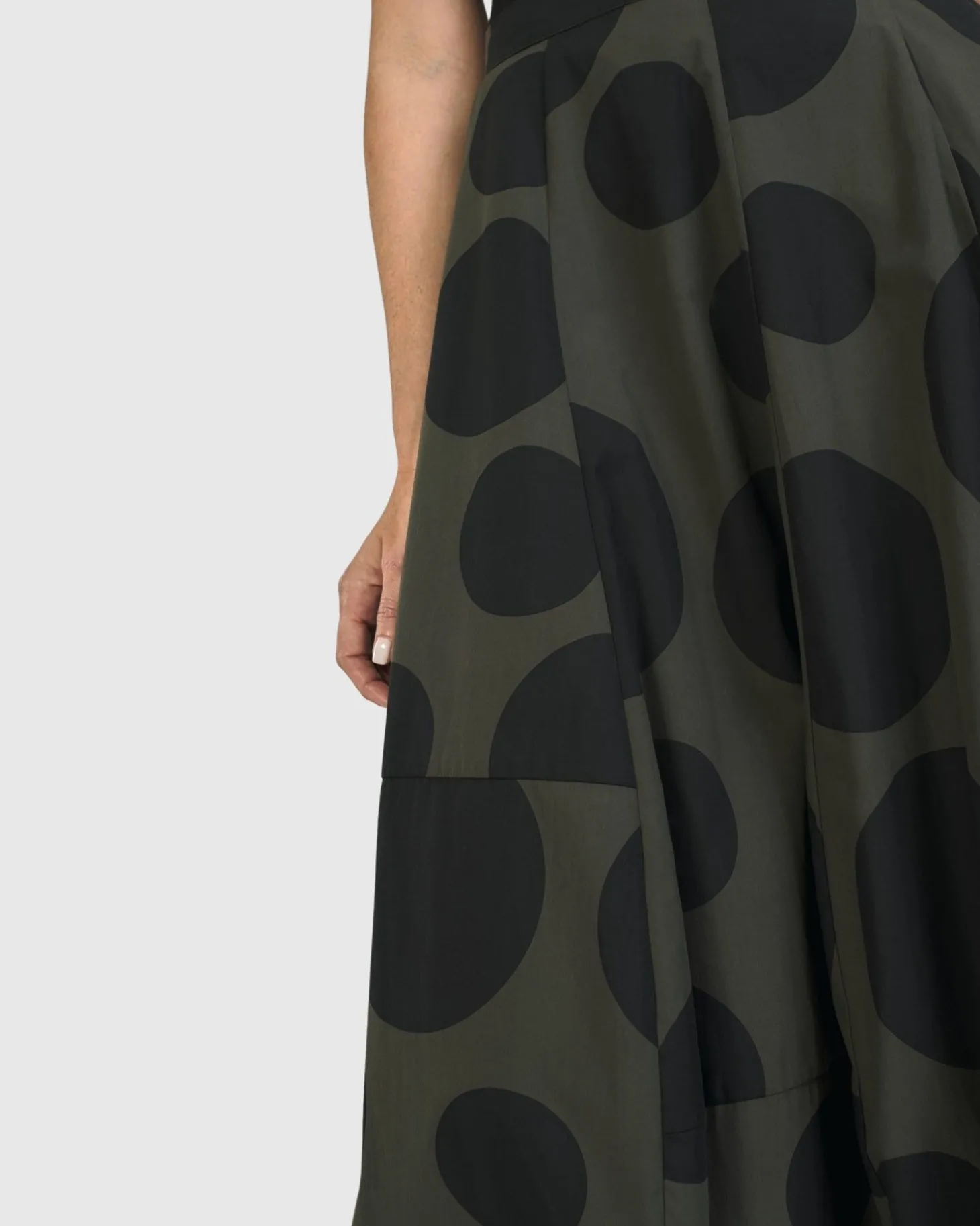 Women Alembika Urban Dots Lotus Balloon Skirt, Khaki