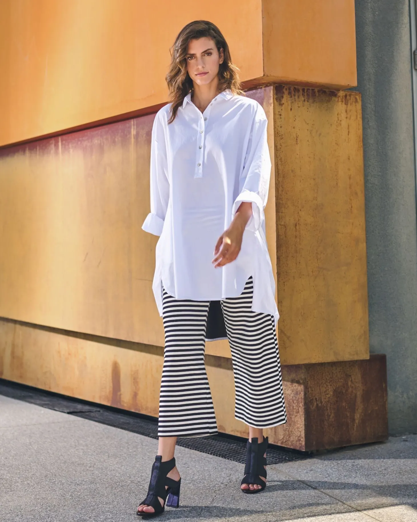 Women Alembika Urban Greenwich Striped Pants, Black