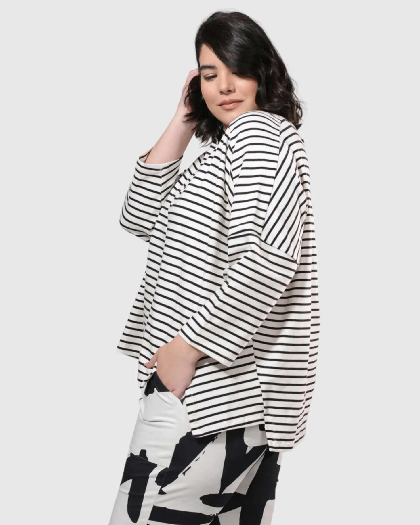 Women Alembika Urban Jagger Stripe Top, Black