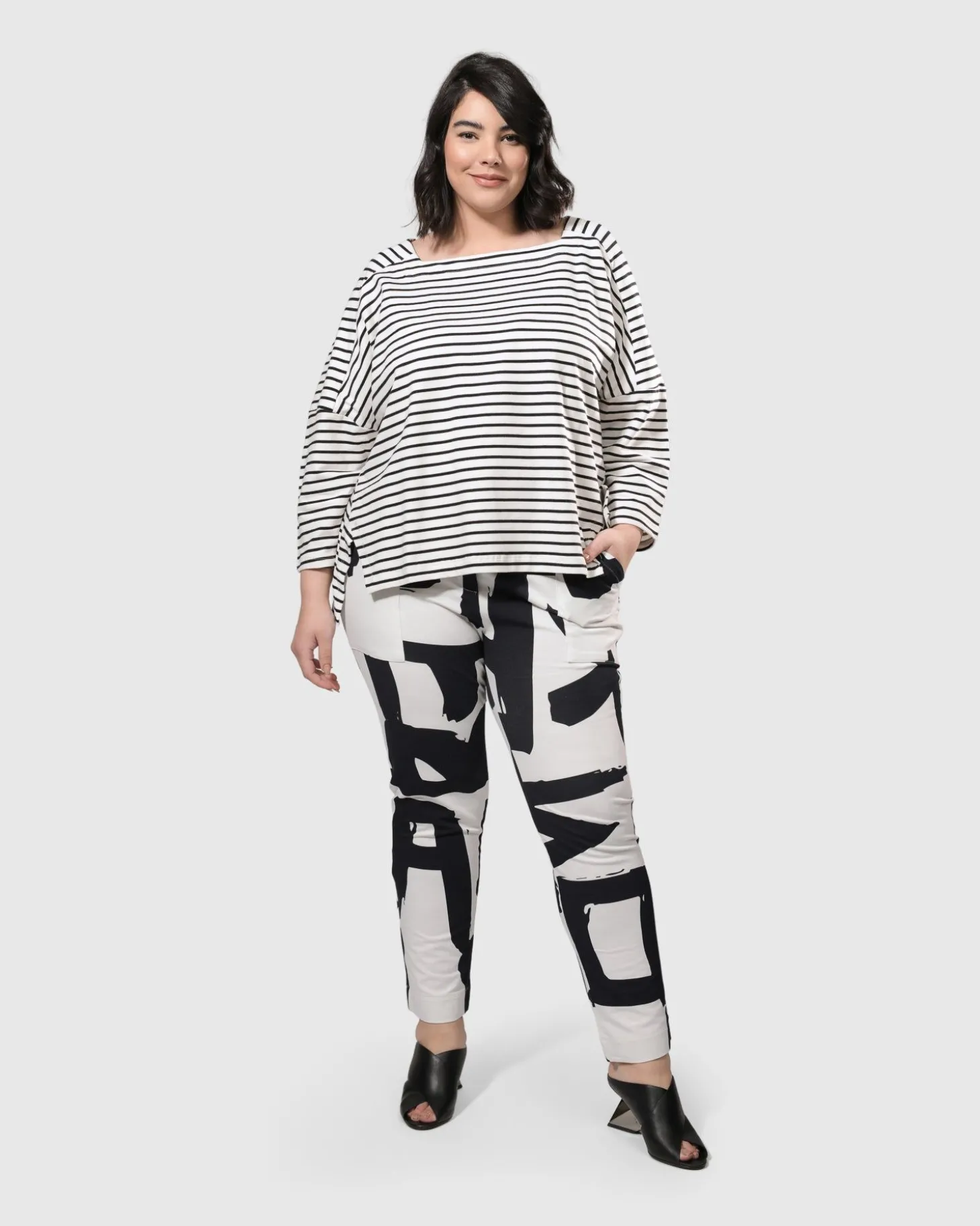 Women Alembika Urban Jagger Stripe Top, Black