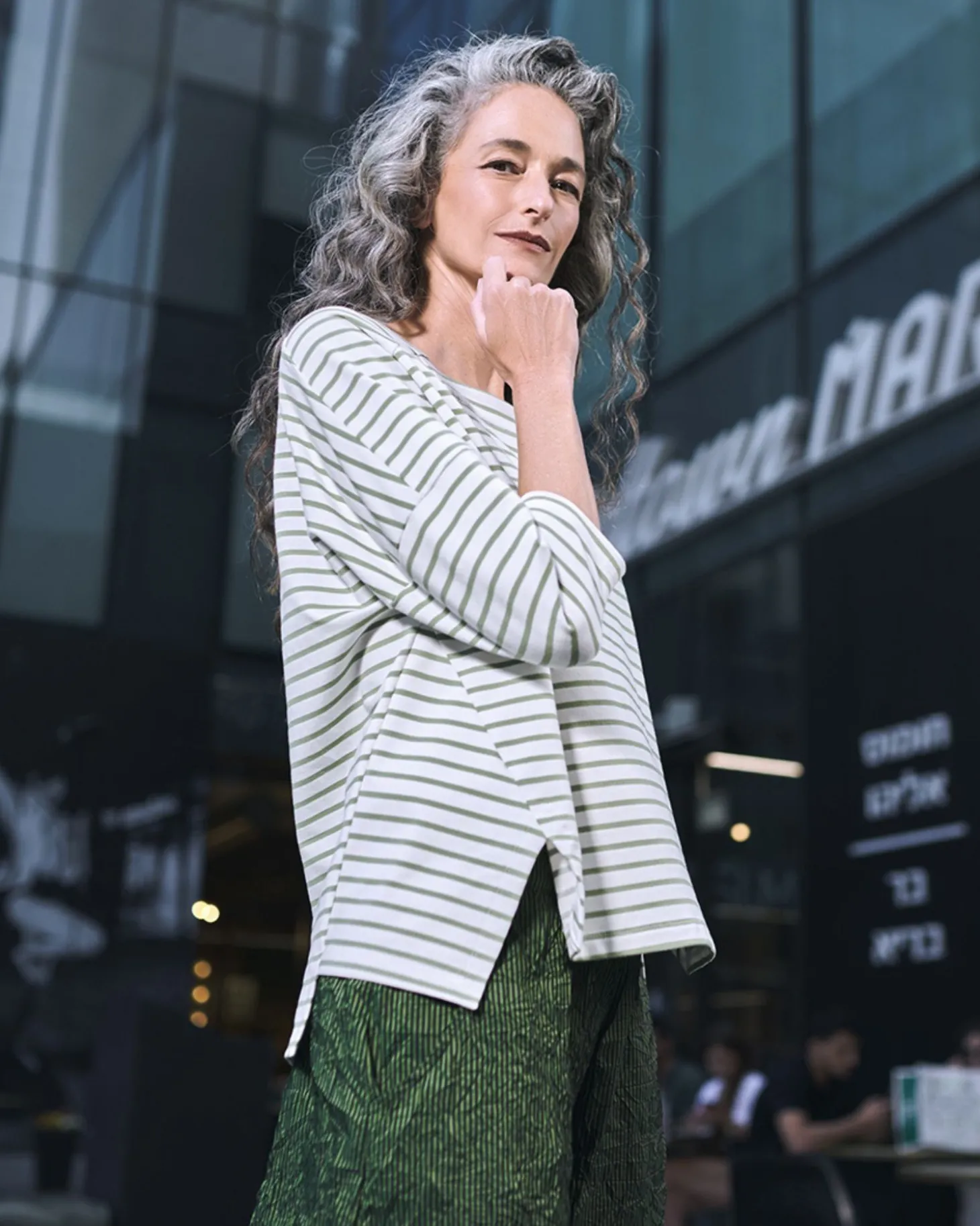 Women Alembika Urban Jagger Stripe Top, Green
