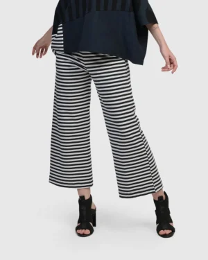Women Alembika Urban Lagoa Striped Pants, Navy