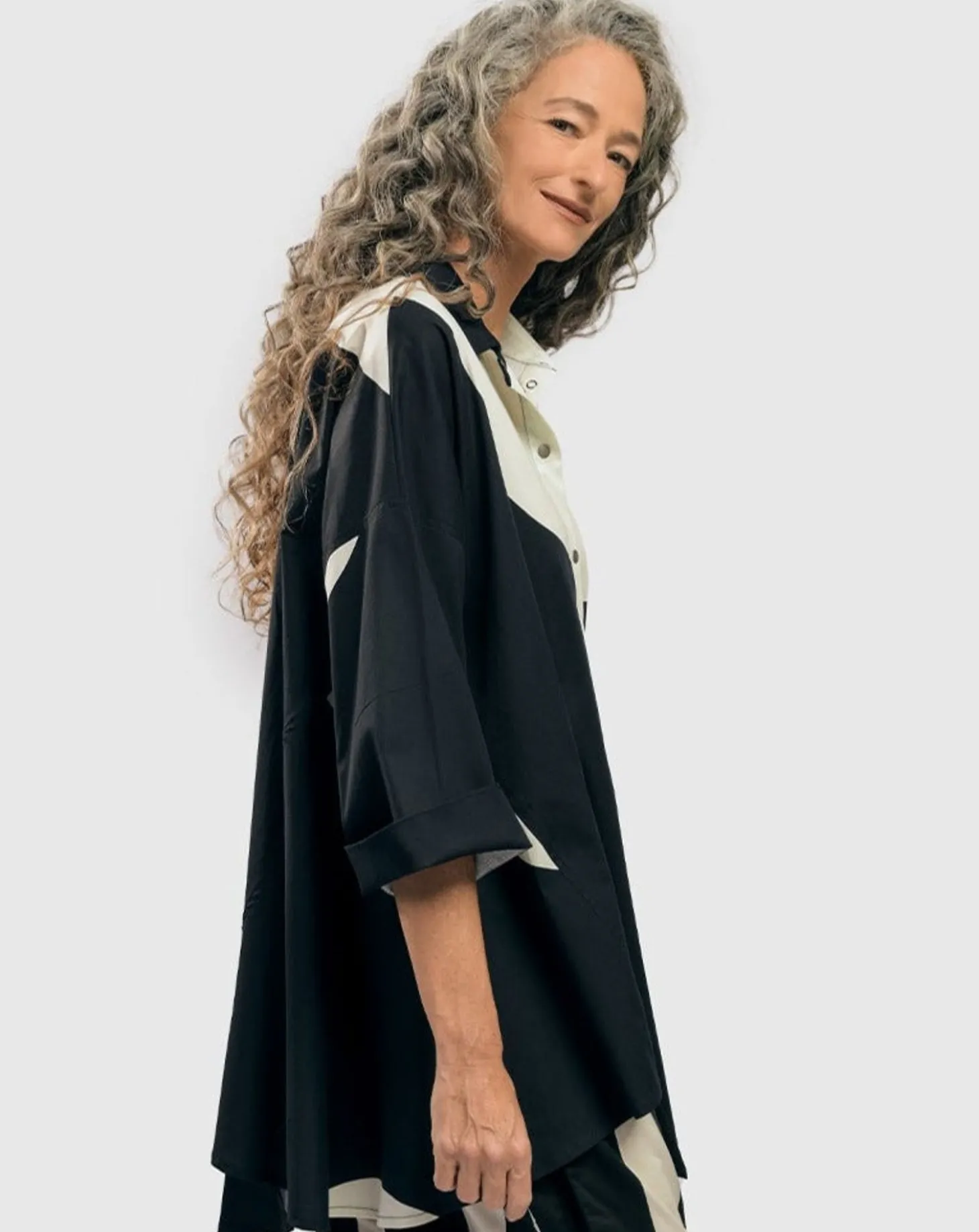 Women Alembika Urban Madison Tunic Shirt, Black/White
