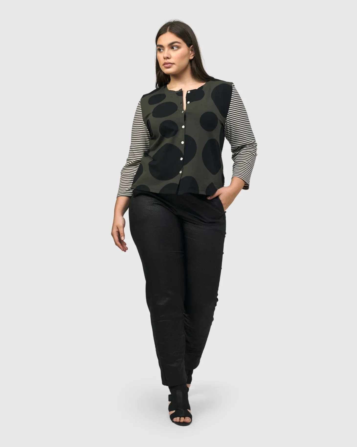 Women Alembika Urban Mononoke Cardigan Top, Stripes