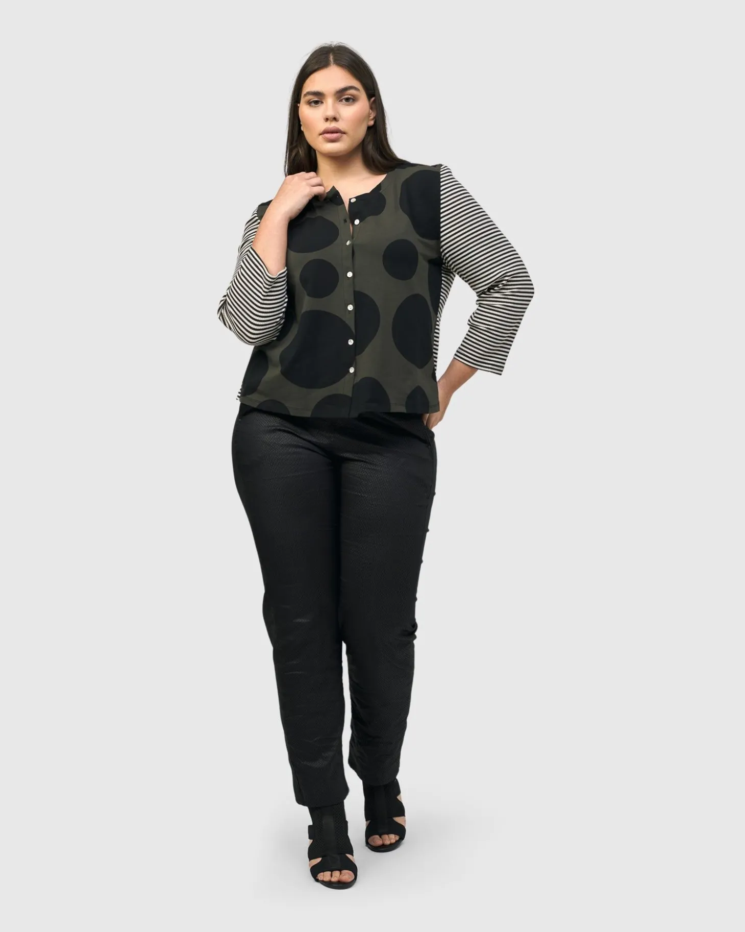 Women Alembika Urban Mononoke Cardigan Top, Stripes