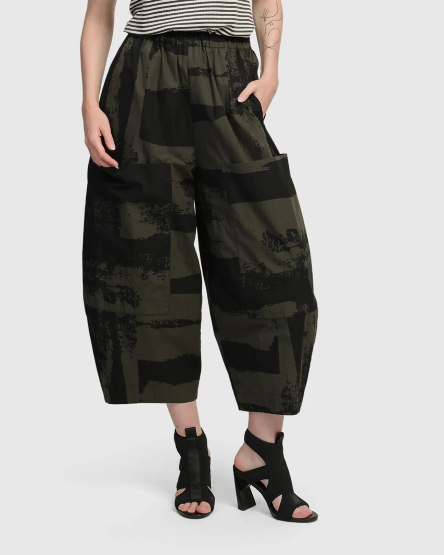Women Alembika Urban Origami Barrel Pants, Khaki