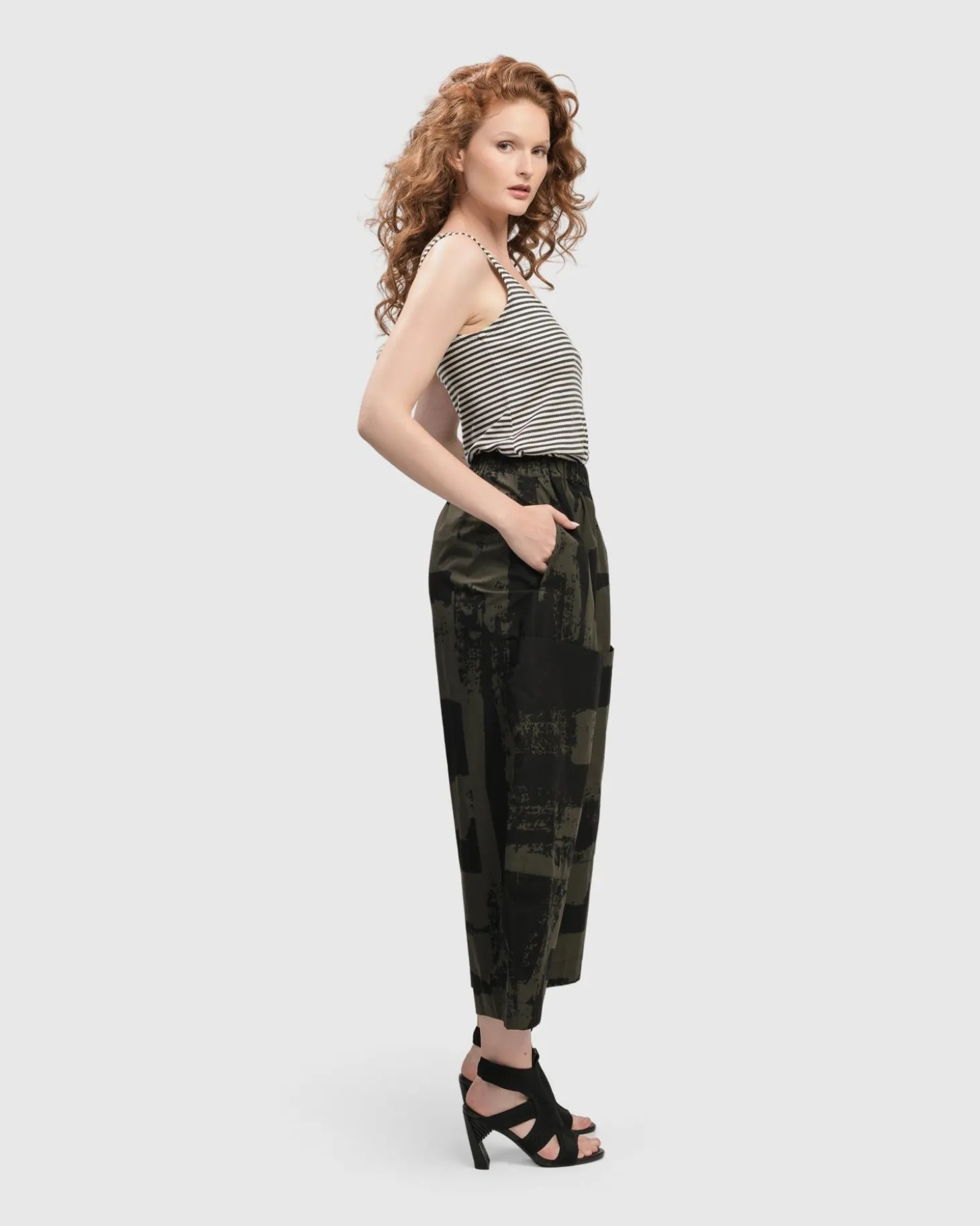 Women Alembika Urban Origami Barrel Pants, Khaki