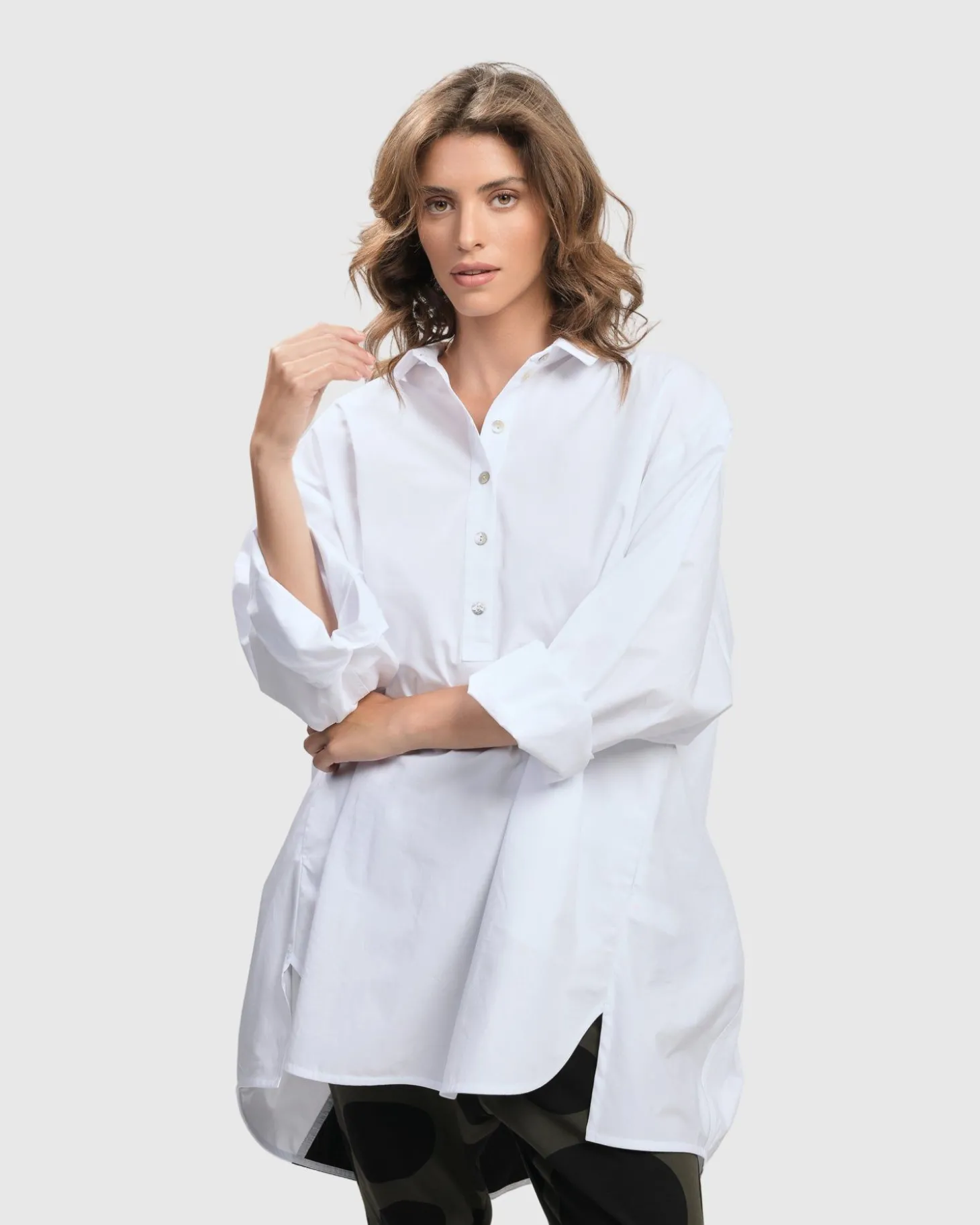 Women Alembika Urban Oversized Trapeze Shirt, White