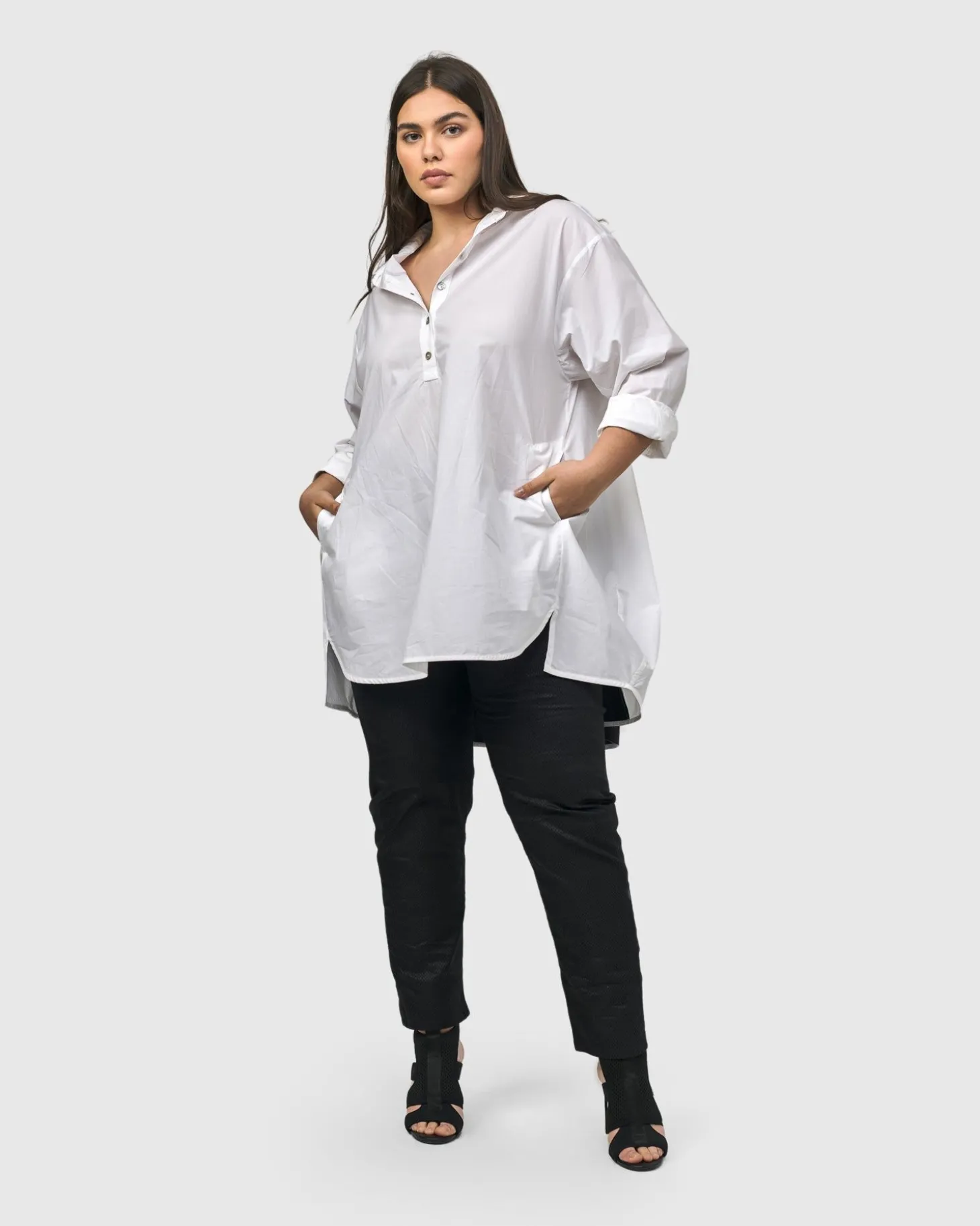 Women Alembika Urban Oversized Trapeze Shirt, White