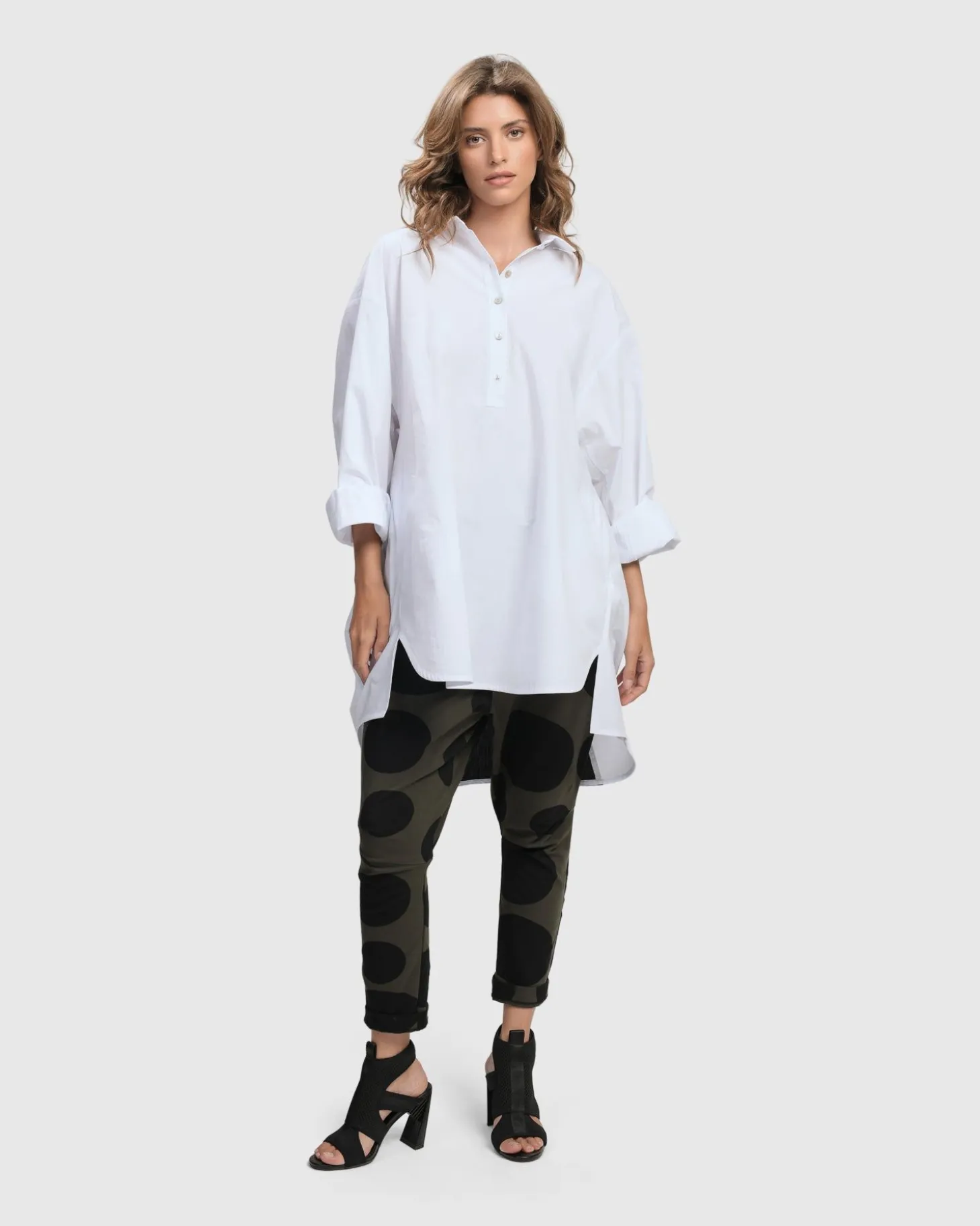 Women Alembika Urban Oversized Trapeze Shirt, White