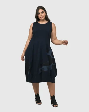 Women Alembika Urban Sleeveless Cocoon Dress, Navy