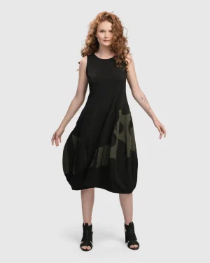 Women Alembika Urban Sleeveless Cocoon Dress, Khaki