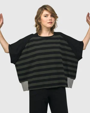 Women Alembika Urban Splice Boxy Tee, Stripes