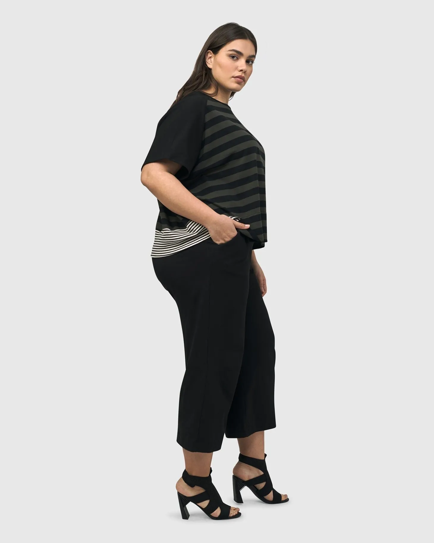 Women Alembika Urban Splice Boxy Tee, Stripes