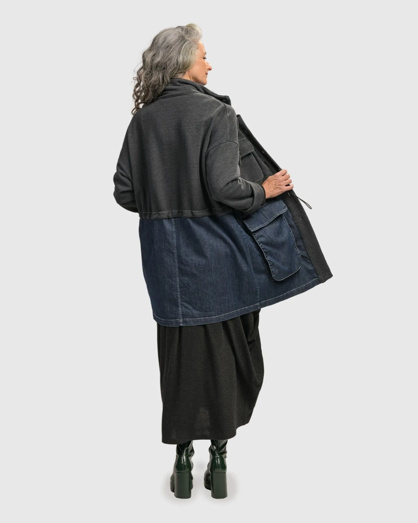Women Alembika Urban Strut Boxy Coat, Denim