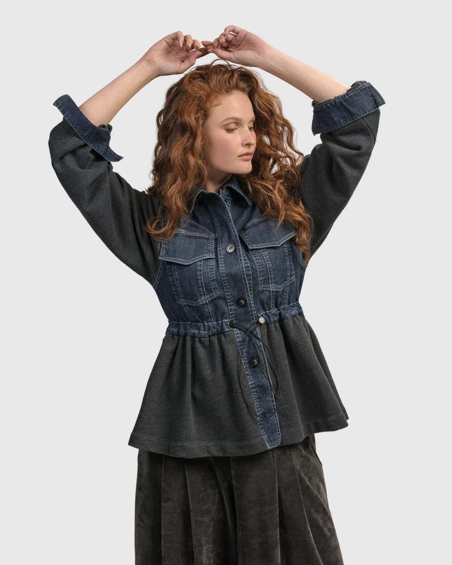 Women Alembika Urban Strut Ruched Jacket, Denim