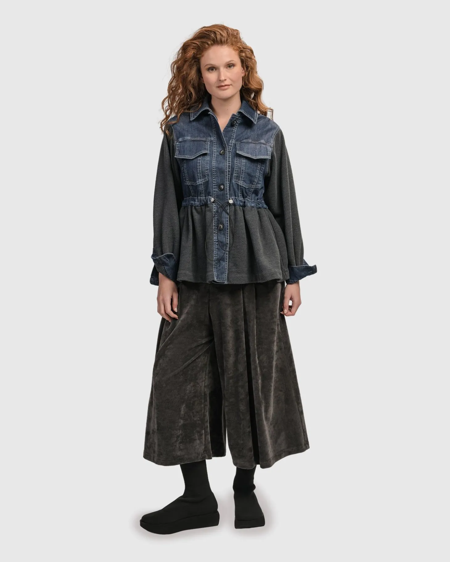 Women Alembika Urban Strut Ruched Jacket, Denim