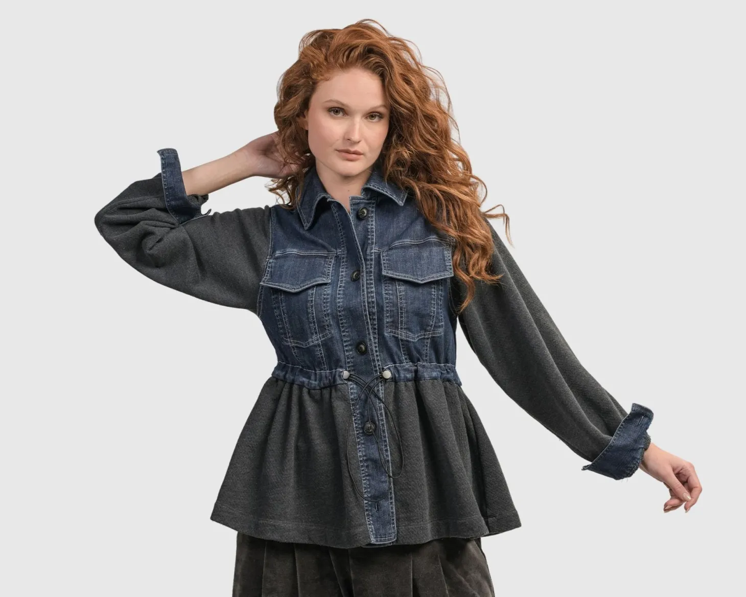 Women Alembika Urban Strut Ruched Jacket, Denim