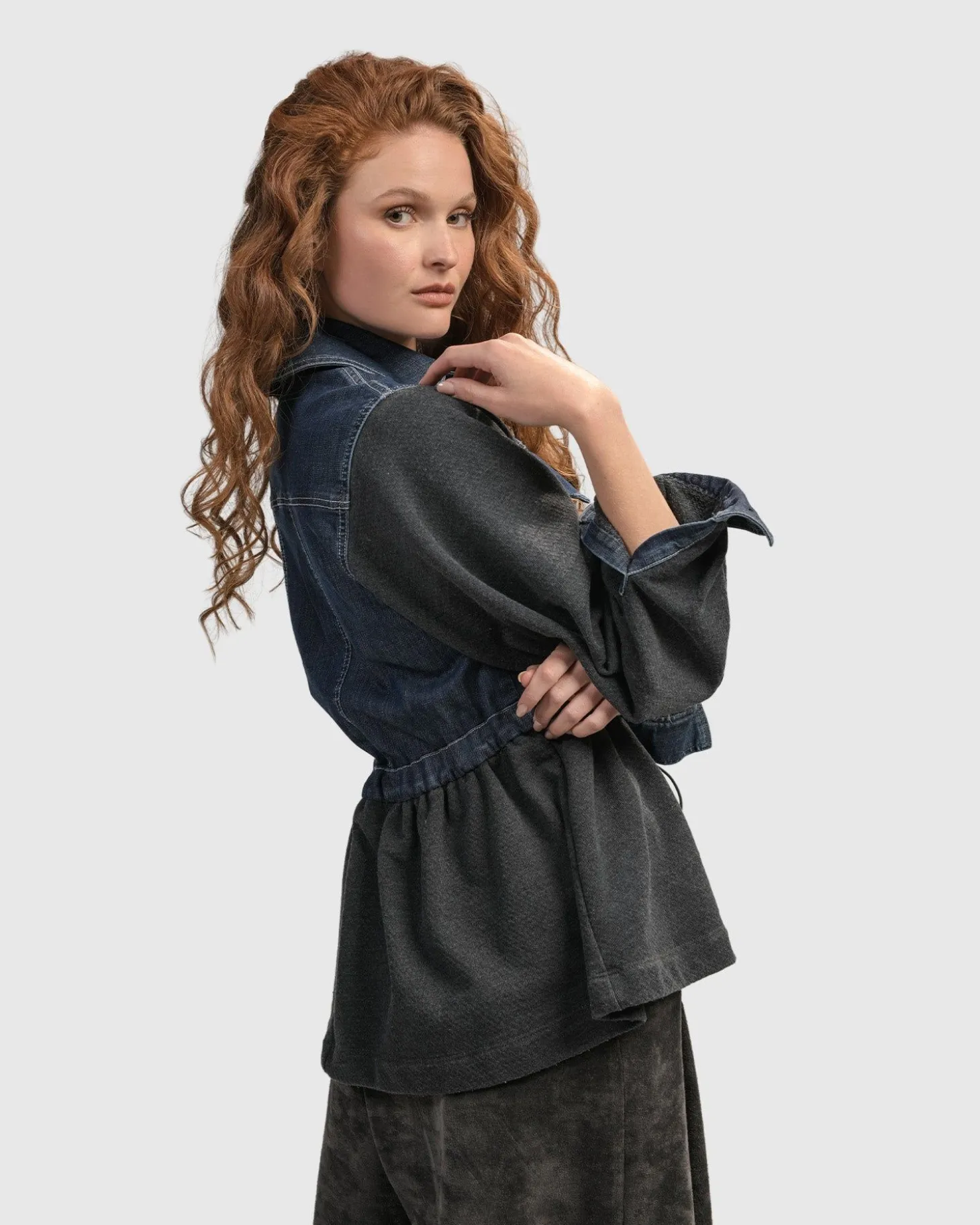Women Alembika Urban Strut Ruched Jacket, Denim