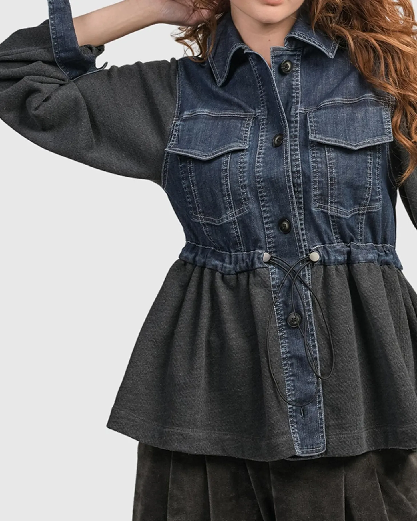 Women Alembika Urban Strut Ruched Jacket, Denim