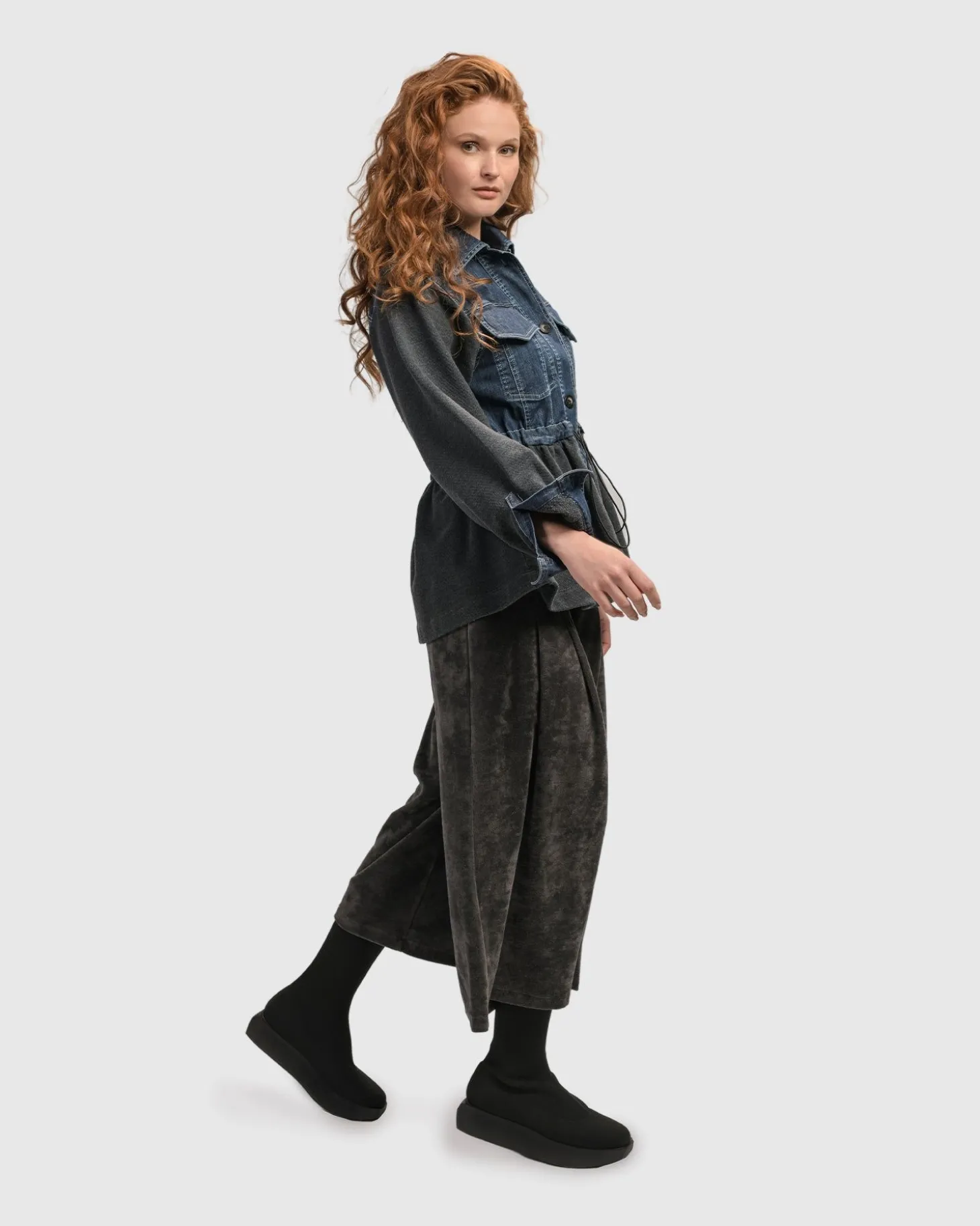 Women Alembika Urban Strut Ruched Jacket, Denim
