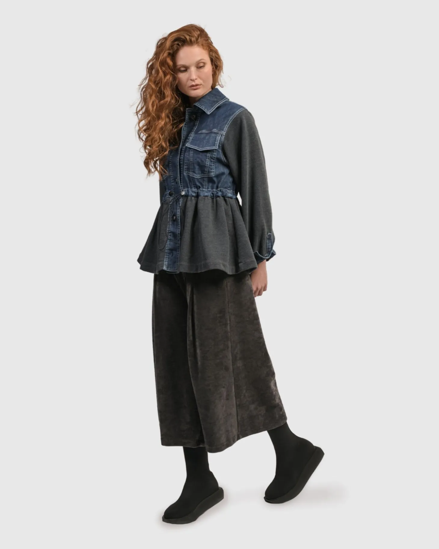 Women Alembika Urban Strut Ruched Jacket, Denim