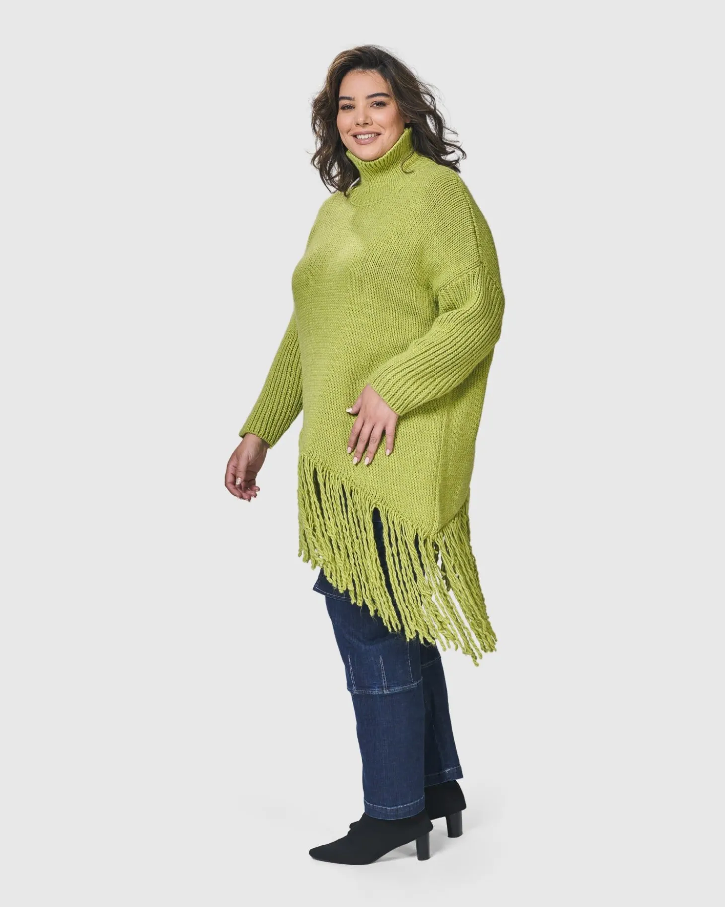 Women Alembika Urban Turtleneck Tunic Top, Lime