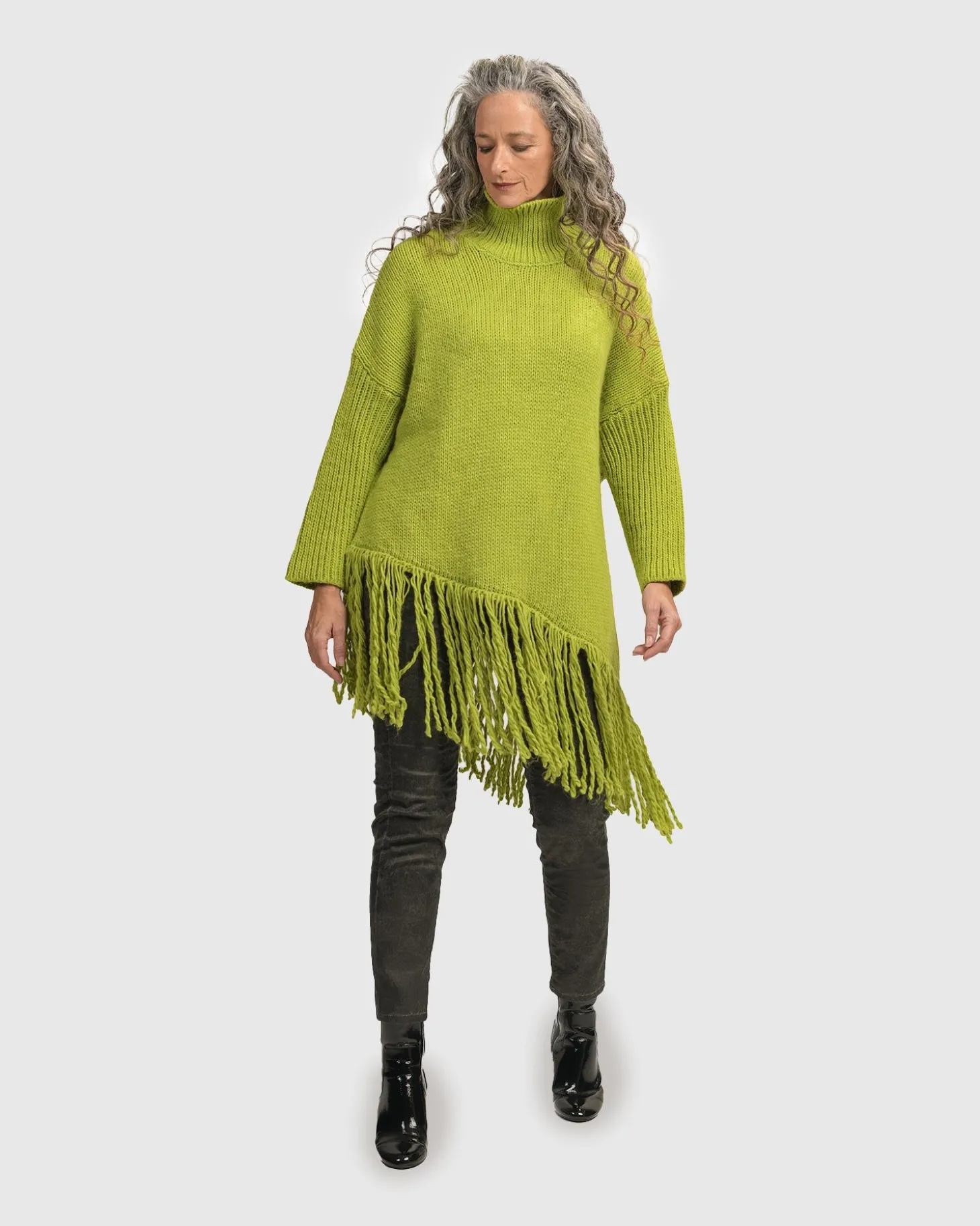 Women Alembika Urban Turtleneck Tunic Top, Lime