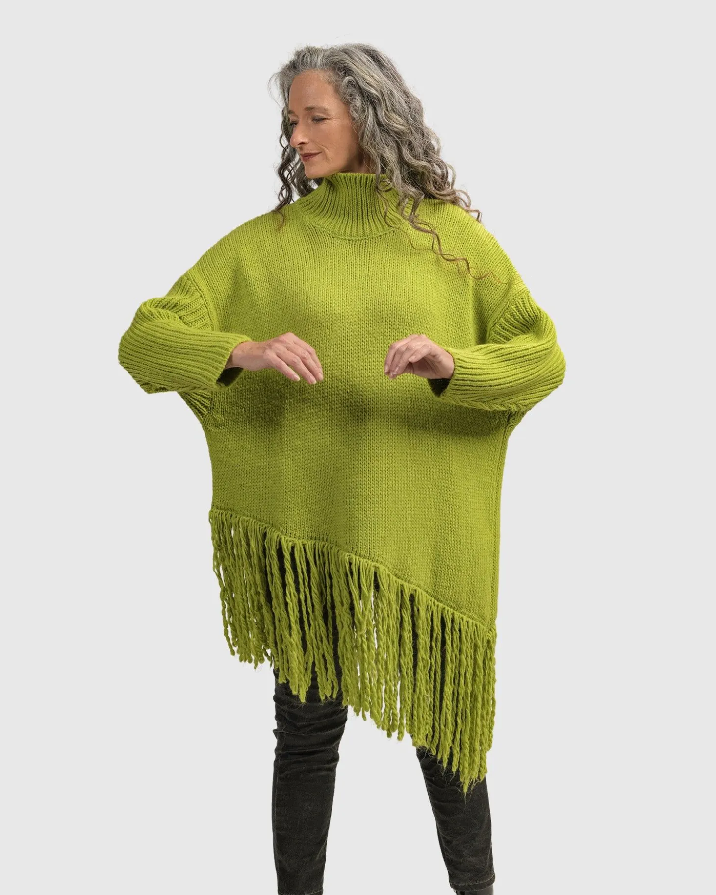 Women Alembika Urban Turtleneck Tunic Top, Lime