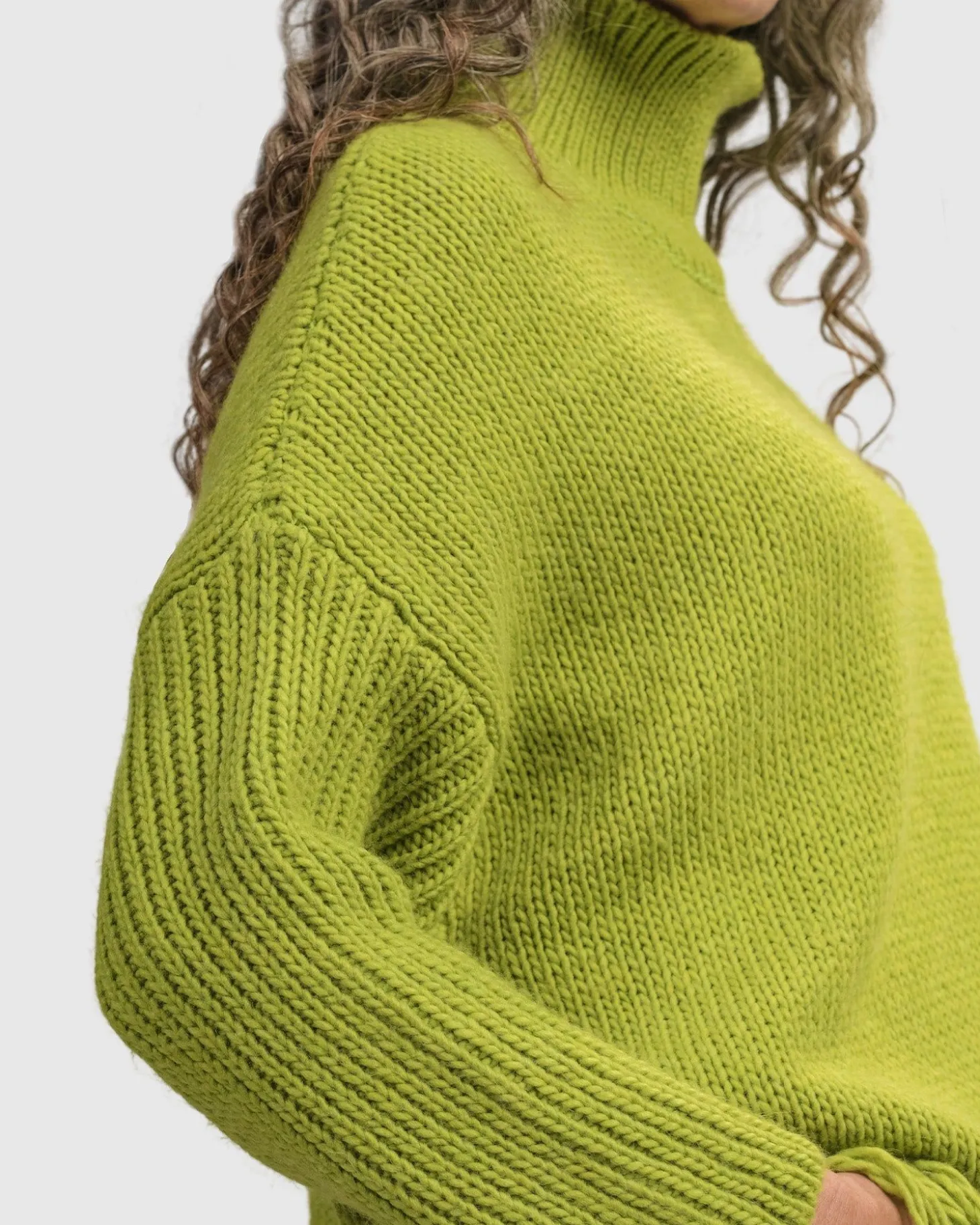Women Alembika Urban Turtleneck Tunic Top, Lime