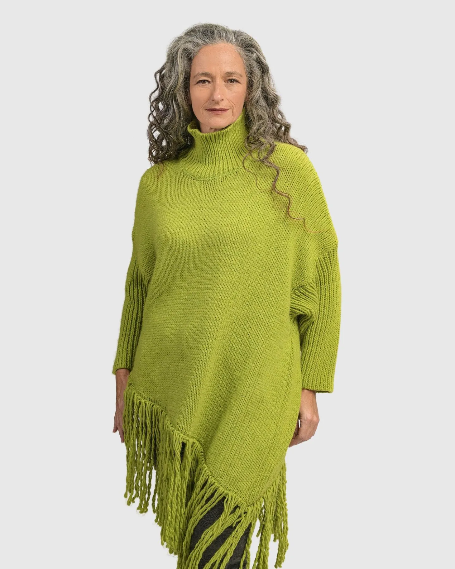Women Alembika Urban Turtleneck Tunic Top, Lime