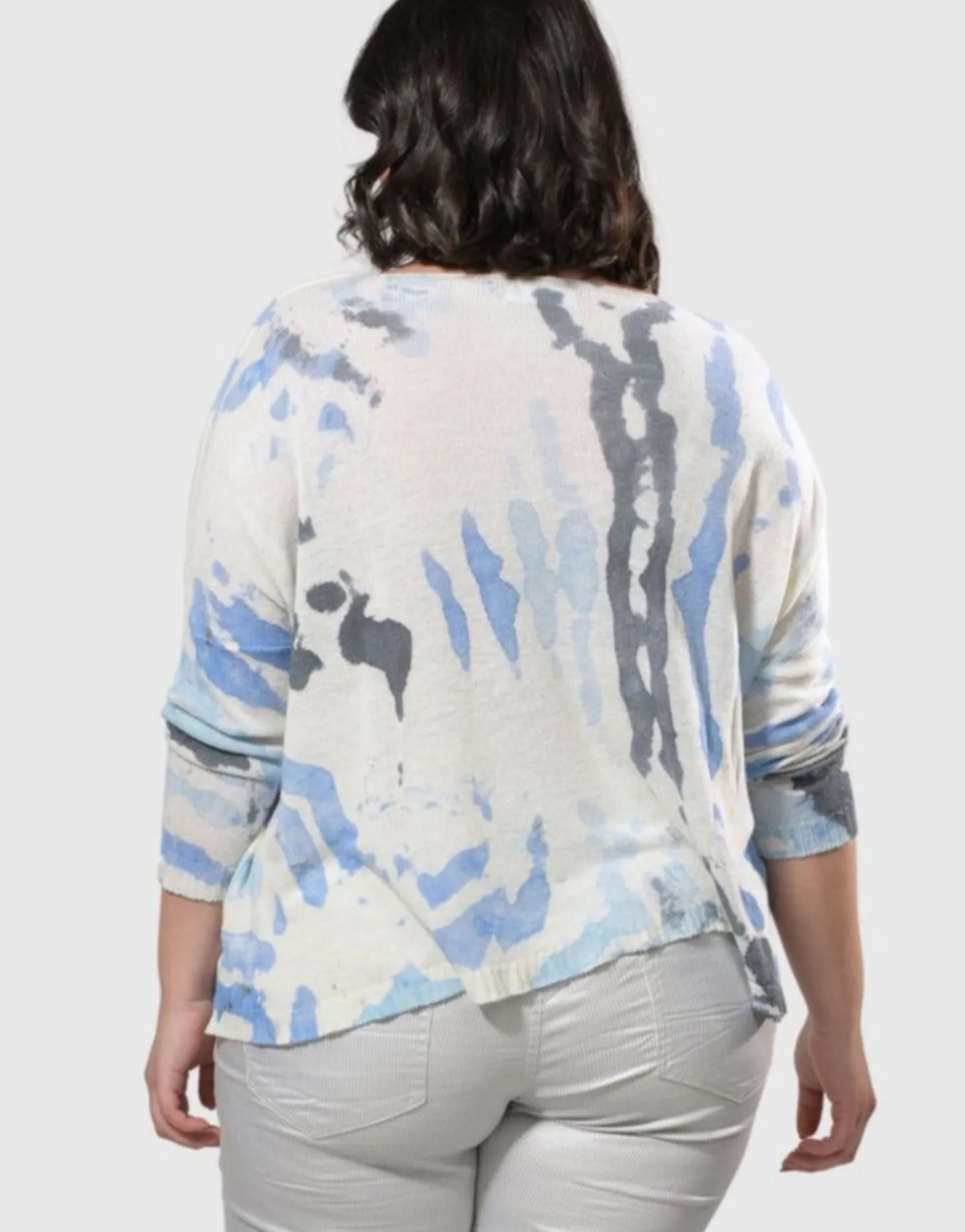 Women Alembika Watercolor Boxy Sweater, Nautical