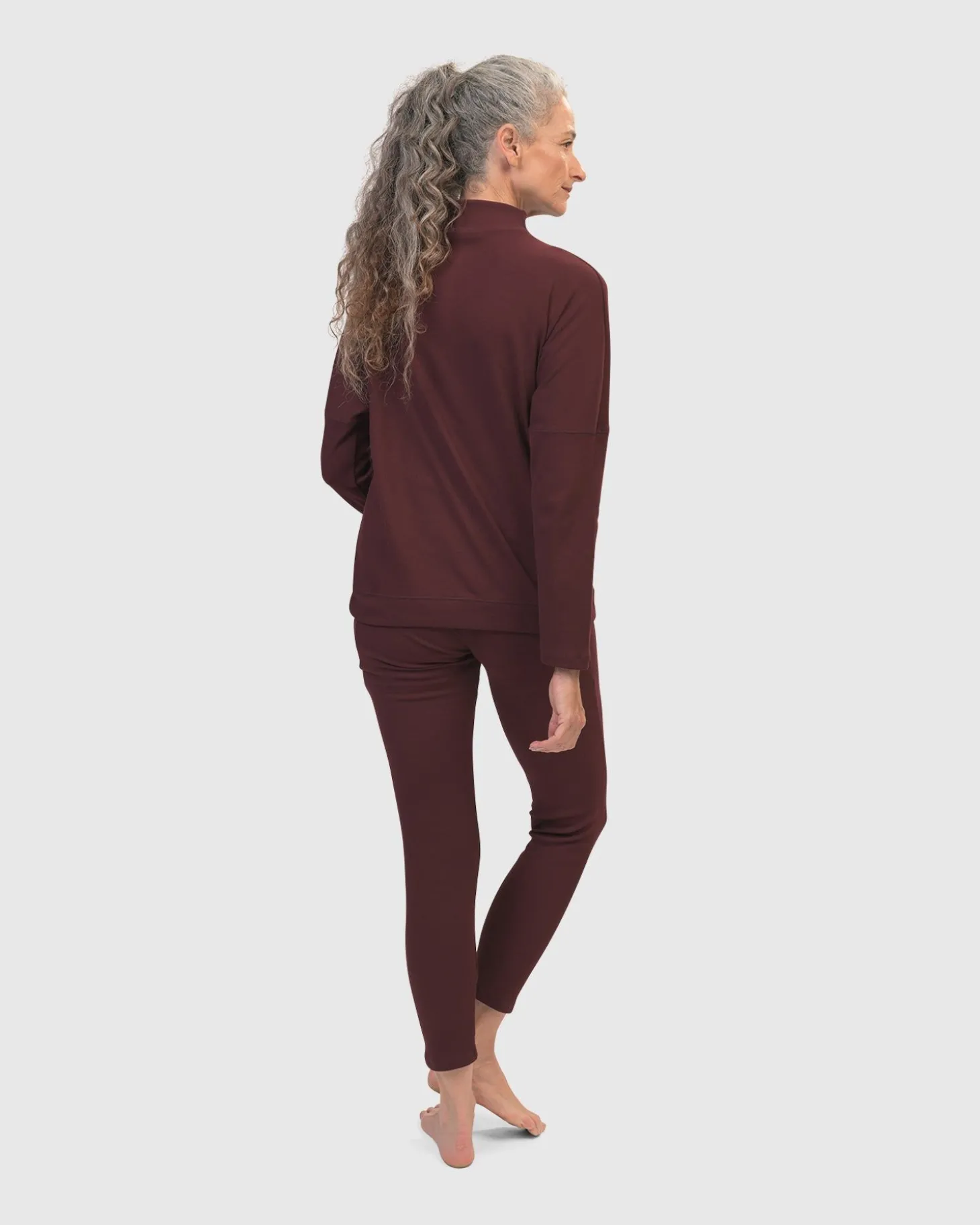 Women Alembika Zen Drawstring Sweatshirt, Wine